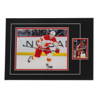 Elias Lindholm Signed 12x17 Custom Matted Sports Card Display with Photo (JSA) at PristineAuction.com