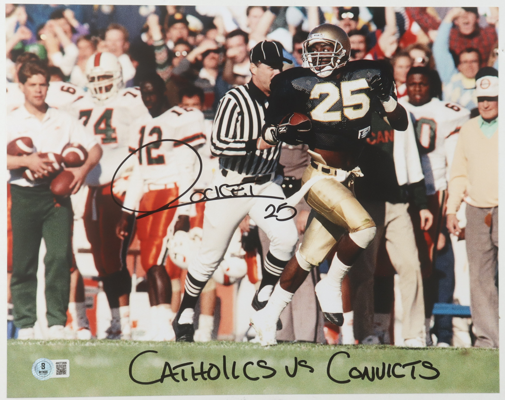 Raghib "Rocket" Ismail Signed Notre Dame Fighting Irish 11x14 Photo Inscribed "Catholics vs. Convicts" (Beckett) at PristineAuction.com Raghib "Rocket" Ismail Signed Notre Dame Fighting Irish 11x14 Photo Inscribed "Catholics vs. Convicts" (Beckett) at PristineAuction.com