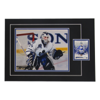 Felix "The Cat" Potvin Signed 12x17 Custom Matted Sports Card Display with Photo (JSA) at PristineAuction.com
