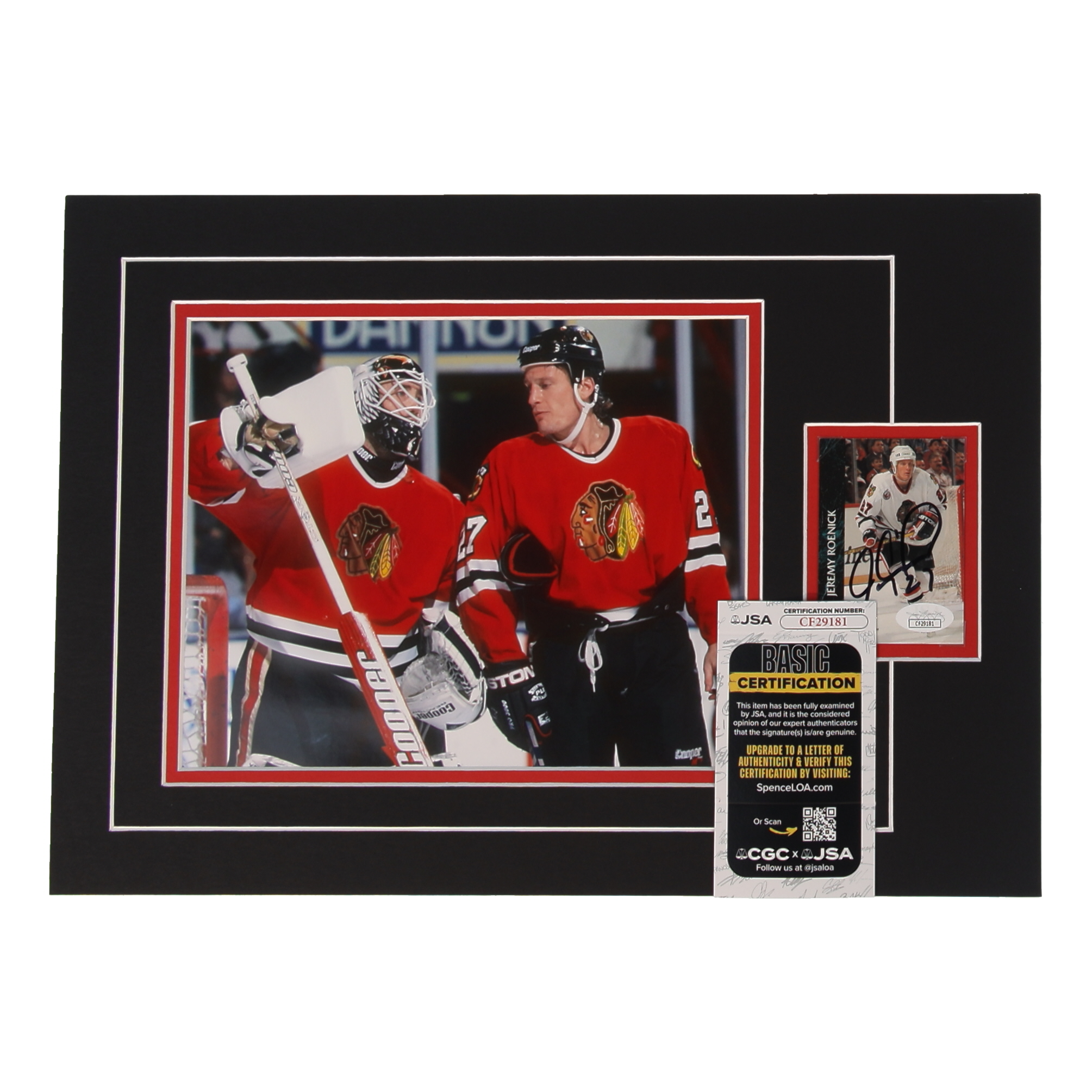 Jeremy Roenick Signed 12x17 Custom Matted Sports Card Display with Photo (JSA) at PristineAuction.com Jeremy Roenick Signed 12x17 Custom Matted Sports Card Display with Photo (JSA) at PristineAuction.com