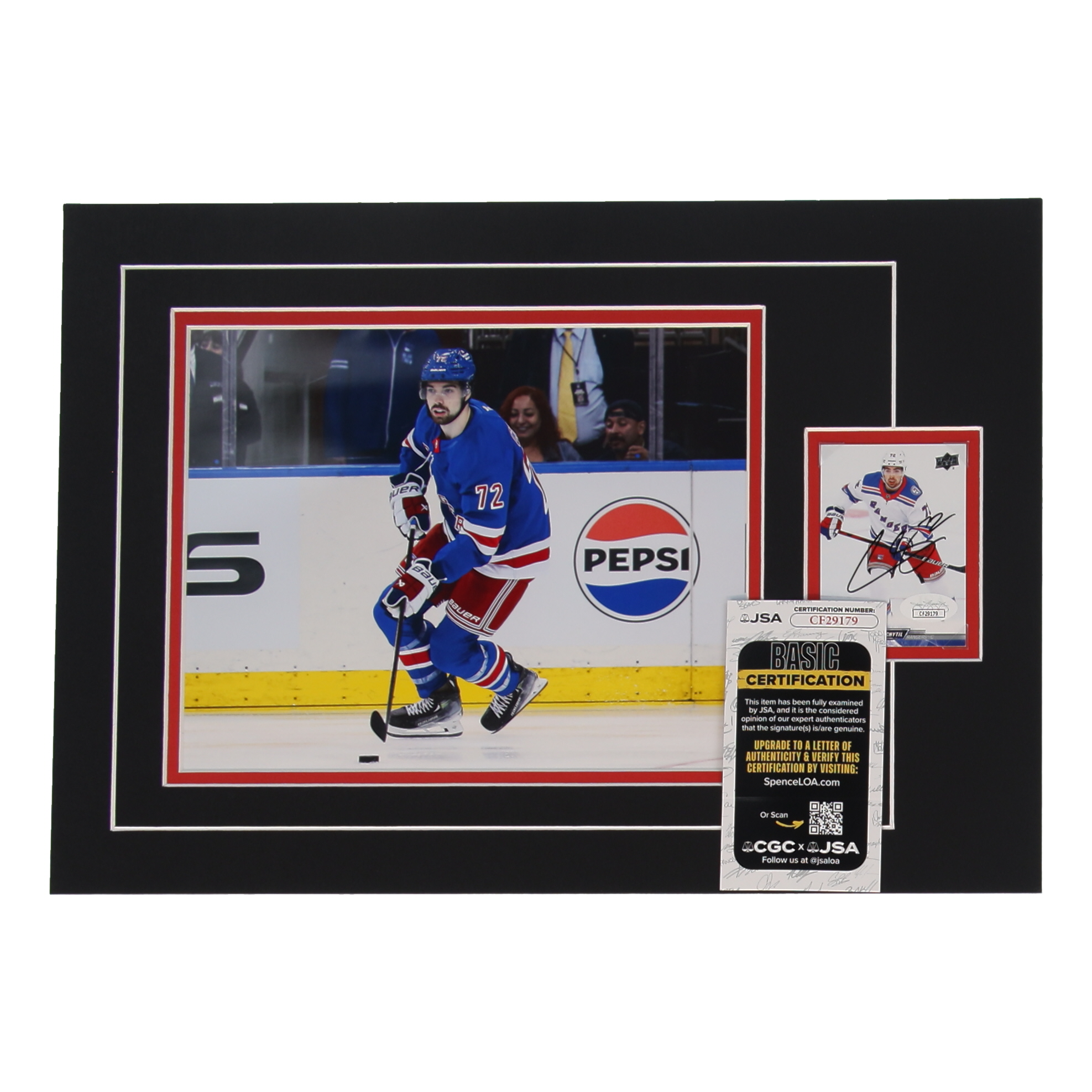 Filip Chytil Signed 12x17 Custom Matted Sports Card Display with Photo (JSA) at PristineAuction.com Filip Chytil Signed 12x17 Custom Matted Sports Card Display with Photo (JSA) at PristineAuction.com