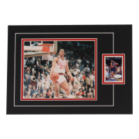 Larry Nance Signed 12x17 Custom Matted Sports Card Display with Photo (JSA) at PristineAuction.com