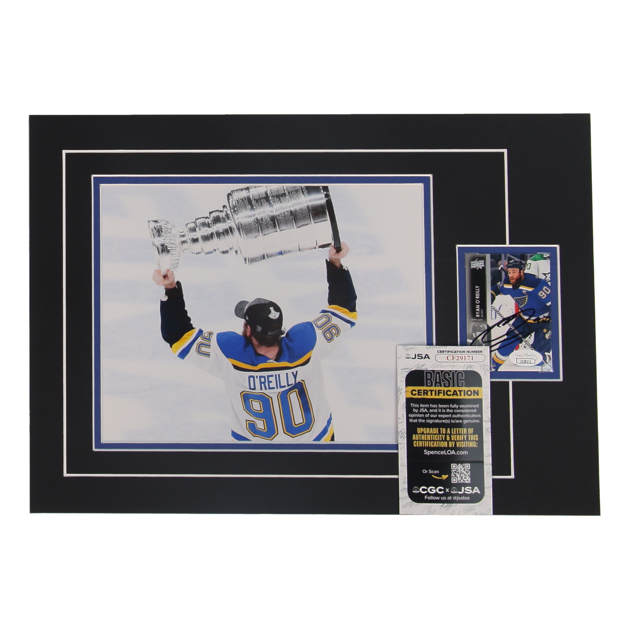 Ryan O'Reilly Signed 12x17 Custom Matted Sports Card Display with Photo (JSA) at PristineAuction.com Ryan O'Reilly Signed 12x17 Custom Matted Sports Card Display with Photo (JSA) at PristineAuction.com
