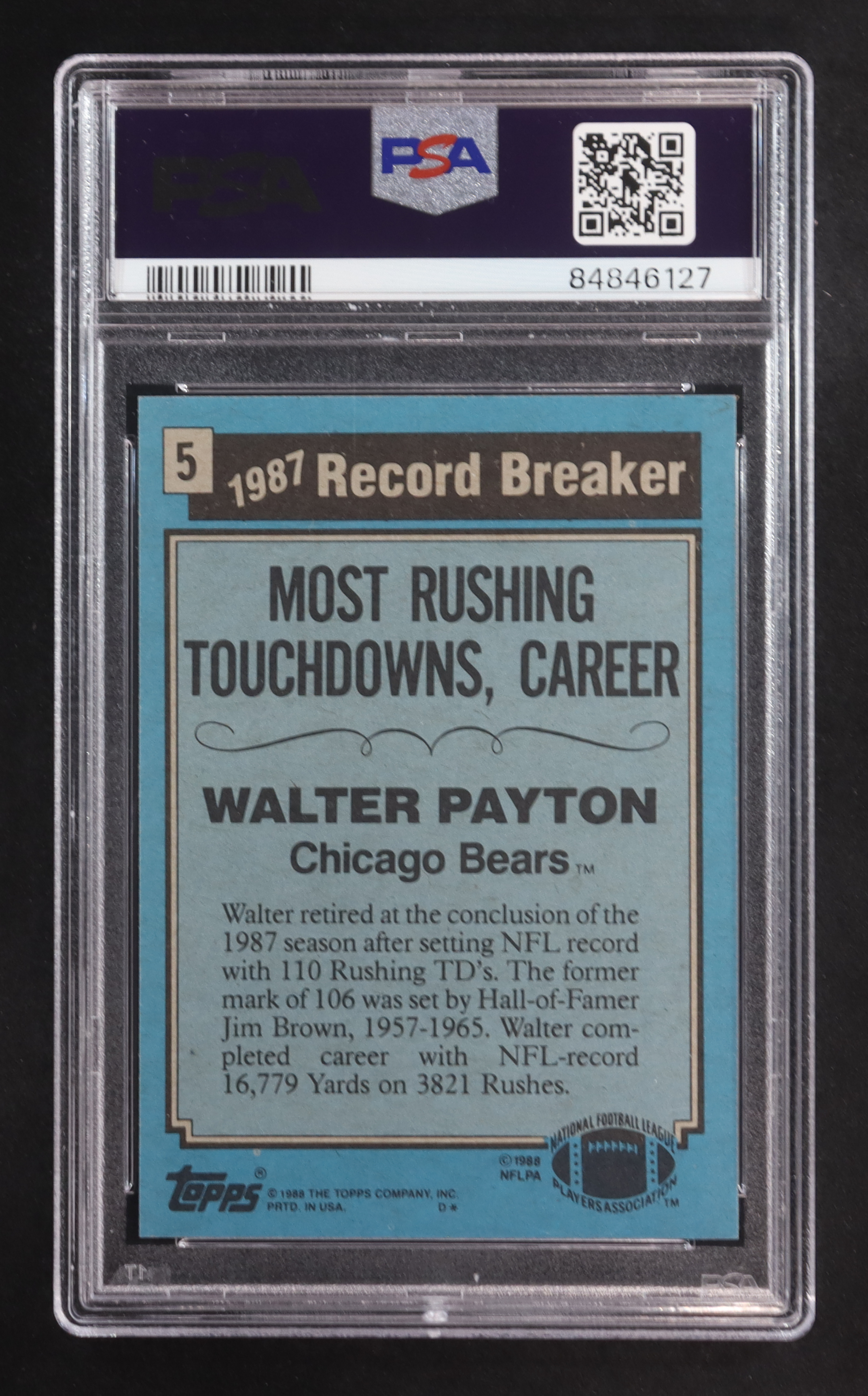 Walter Payton 1988 Topps #5 (PSA 10) at PristineAuction.com Walter Payton 1988 Topps #5 (PSA 10) at PristineAuction.com