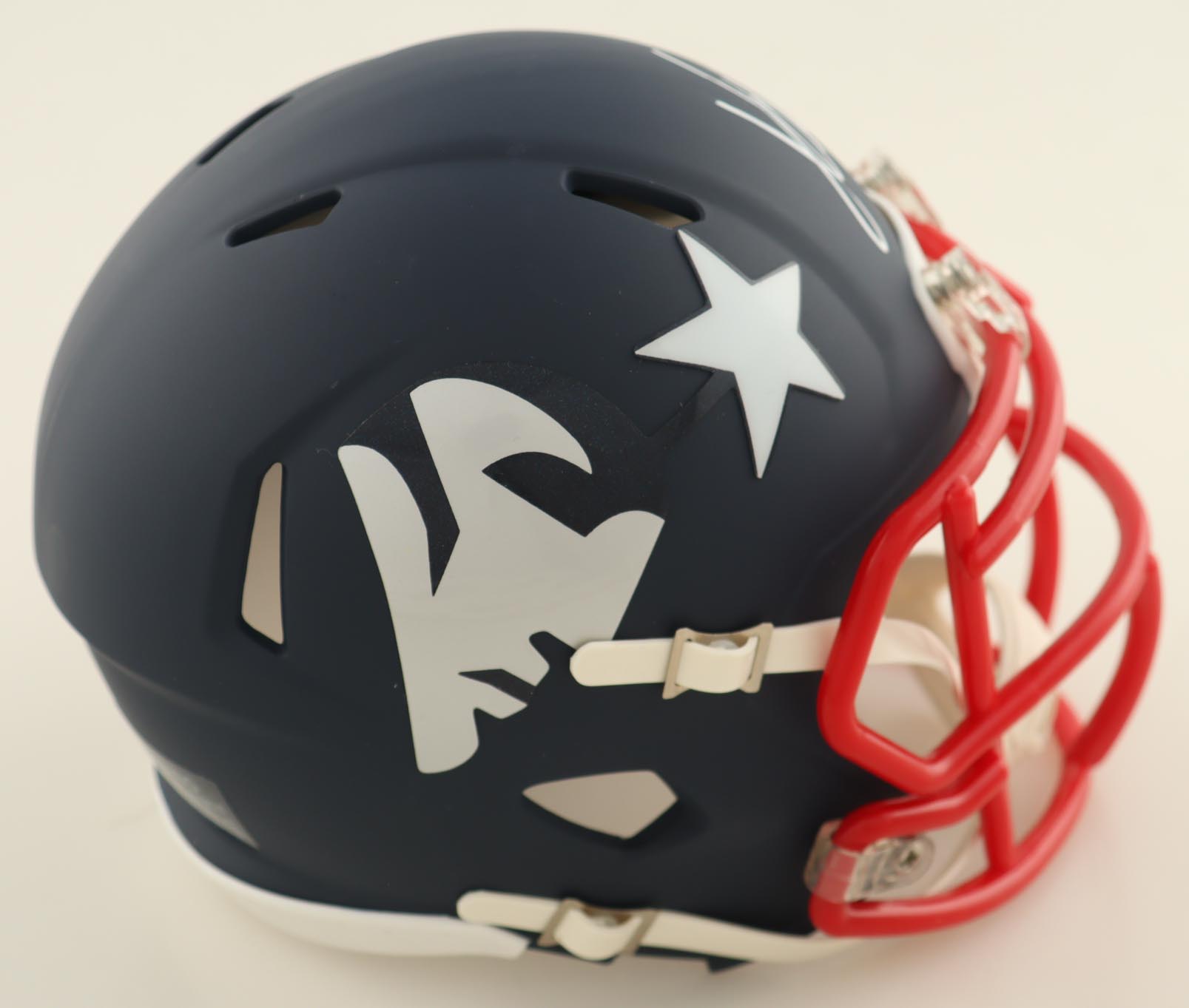 Jaime Collins Signed Patriots AMP Alternate Speed Mini Helmet (New England Picture) at PristineAuction.com Jaime Collins Signed Patriots AMP Alternate Speed Mini Helmet (New England Picture) at PristineAuction.com
