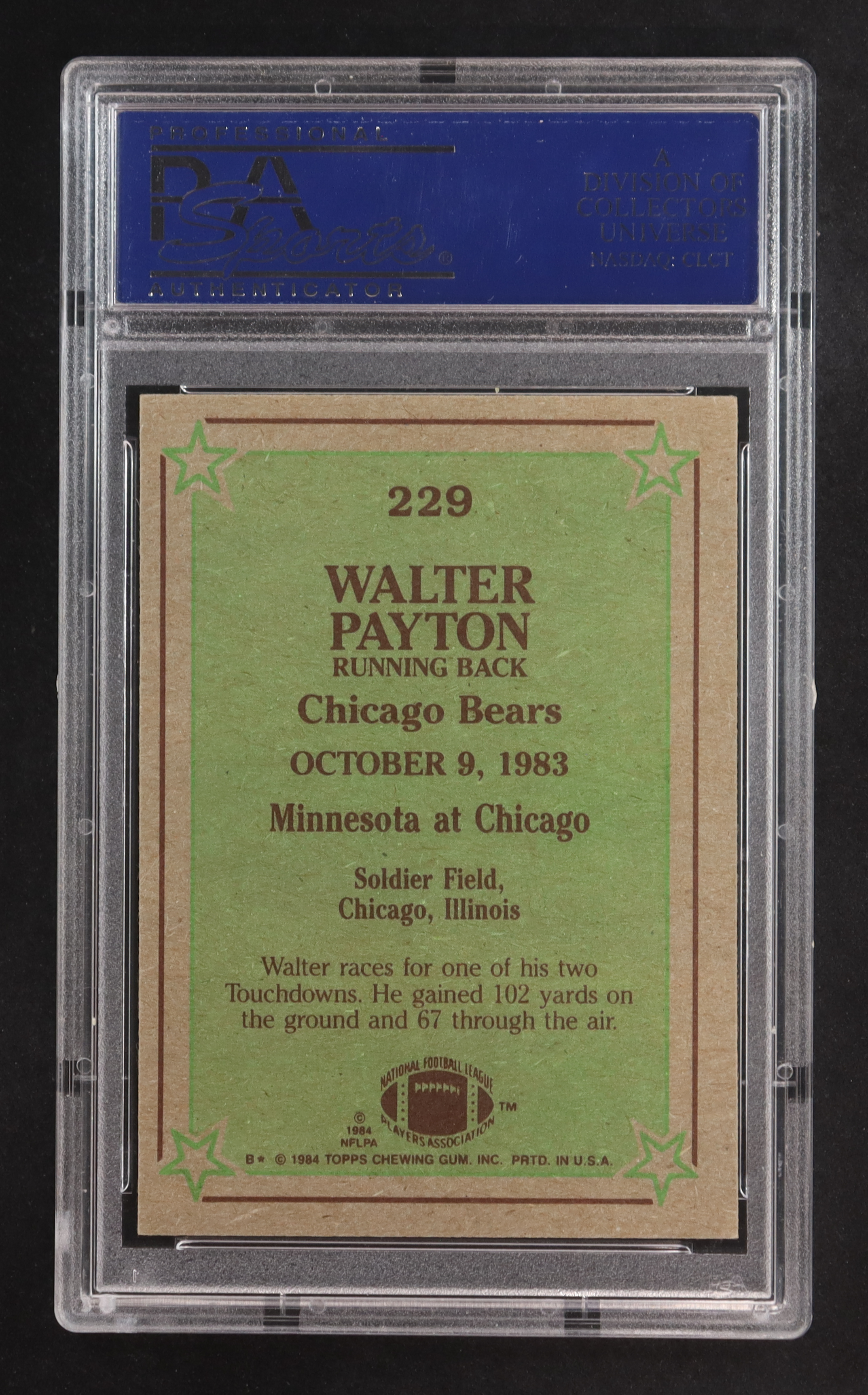 Walter Payton 1984 Topps #229 (PSA 8) at PristineAuction.com Walter Payton 1984 Topps #229 (PSA 8) at PristineAuction.com