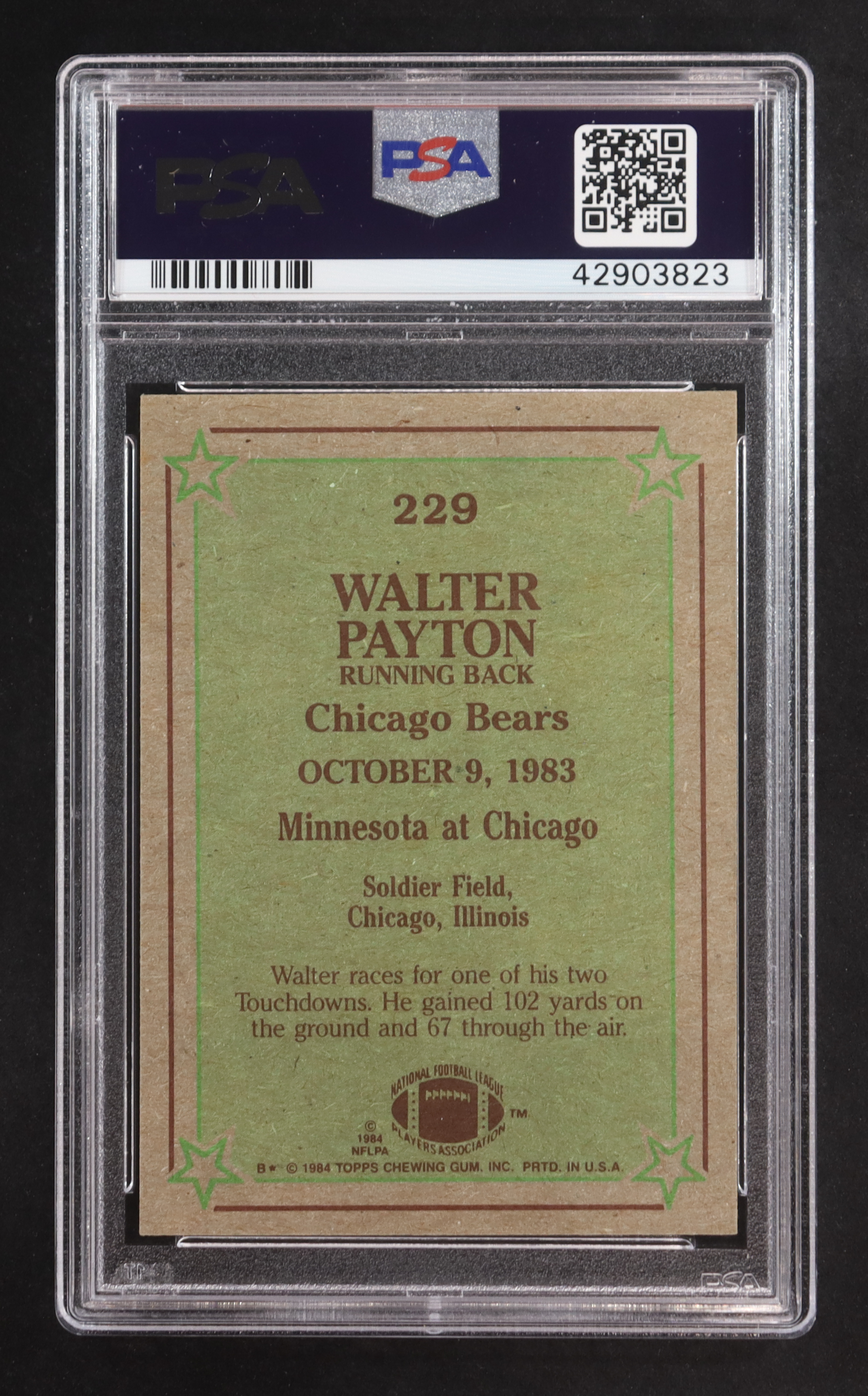 Walter Payton 1984 Topps #229 (PSA 8) at PristineAuction.com Walter Payton 1984 Topps #229 (PSA 8) at PristineAuction.com