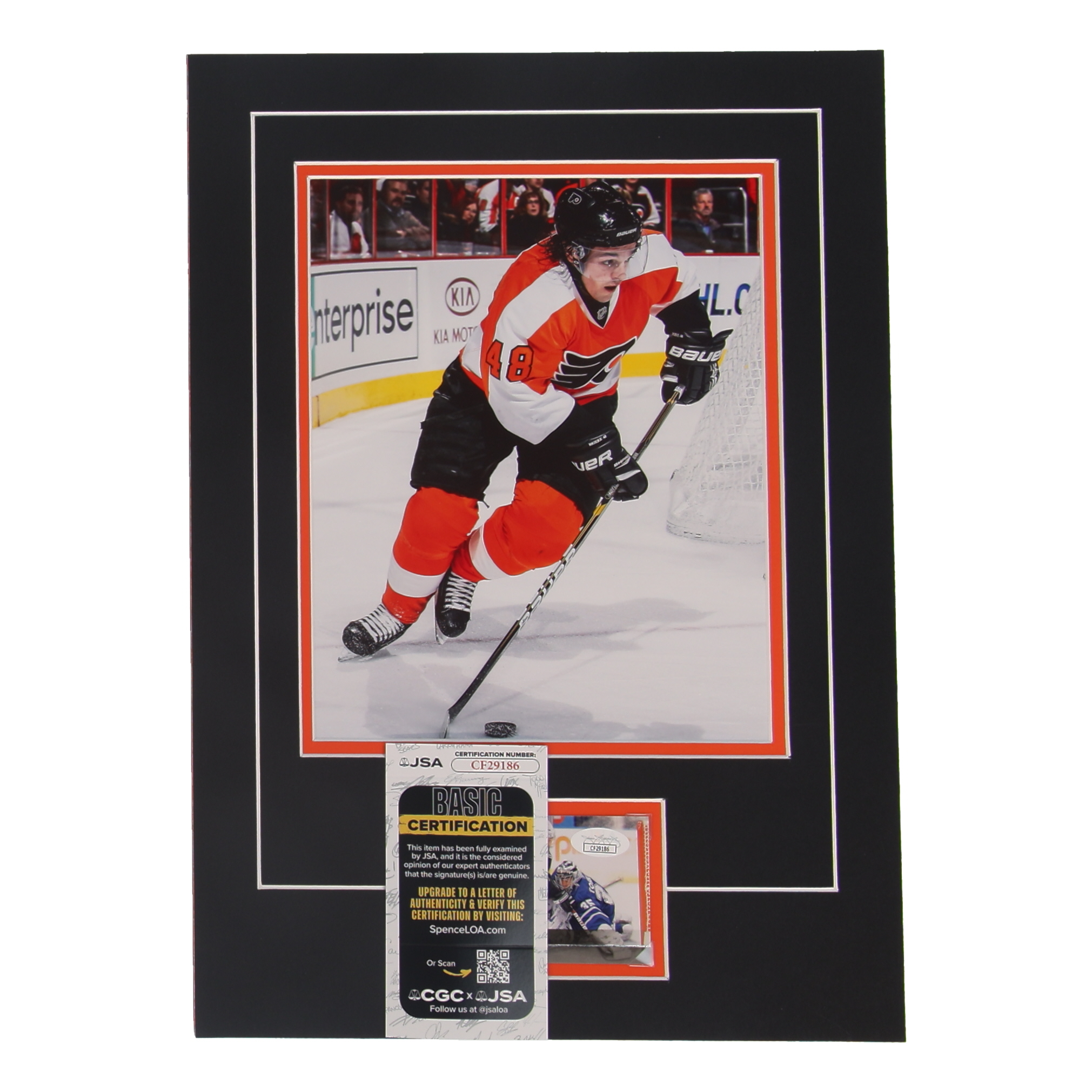 Daniel Briere Signed 12x17 Custom Matted Sports Card Display with Photo (JSA) at PristineAuction.com Daniel Briere Signed 12x17 Custom Matted Sports Card Display with Photo (JSA) at PristineAuction.com