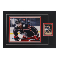 Nick Foligno Signed 12x17 Custom Matted Sports Card Display with Photo (JSA) at PristineAuction.com