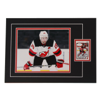 Travis Zajac Signed 12x17 Custom Matted Sports Card Display with Photo (JSA) at PristineAuction.com