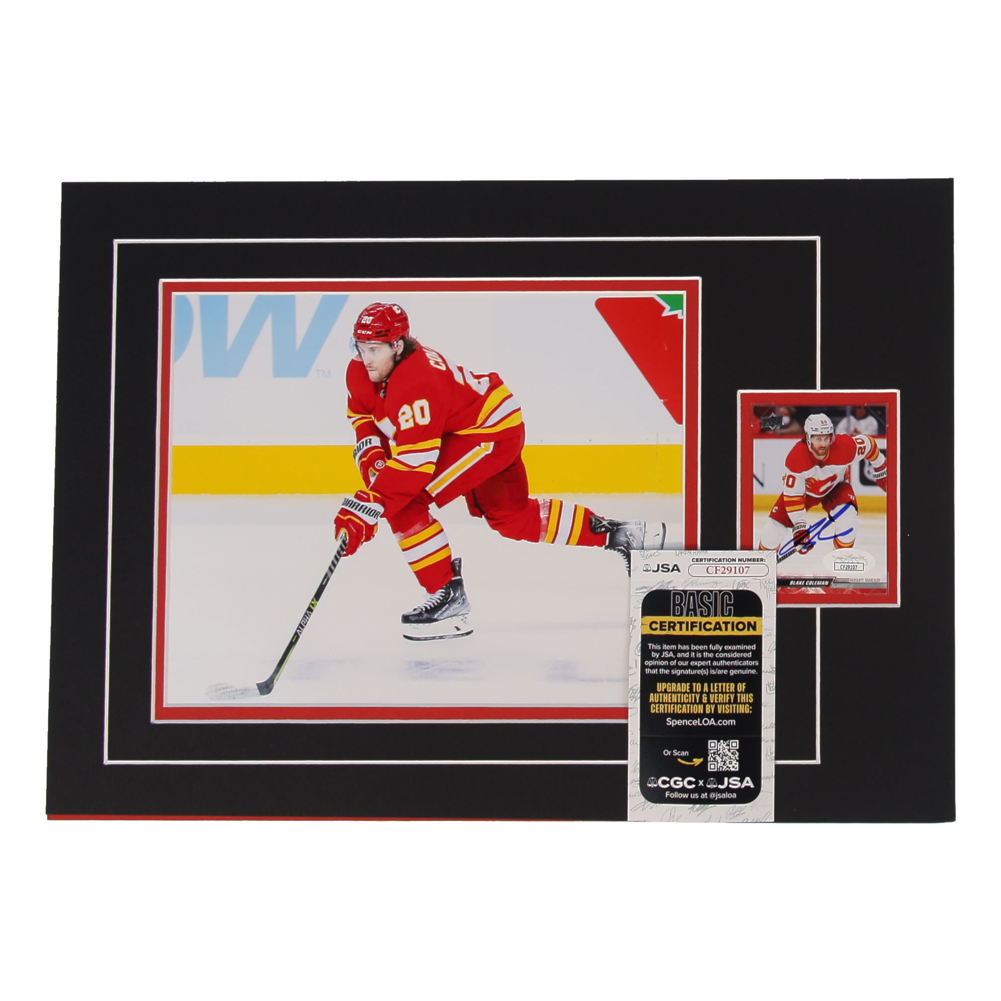 Blake Coleman Signed 12x17 Custom Matted Sports Card Display with Photo (JSA) at PristineAuction.com Blake Coleman Signed 12x17 Custom Matted Sports Card Display with Photo (JSA) at PristineAuction.com