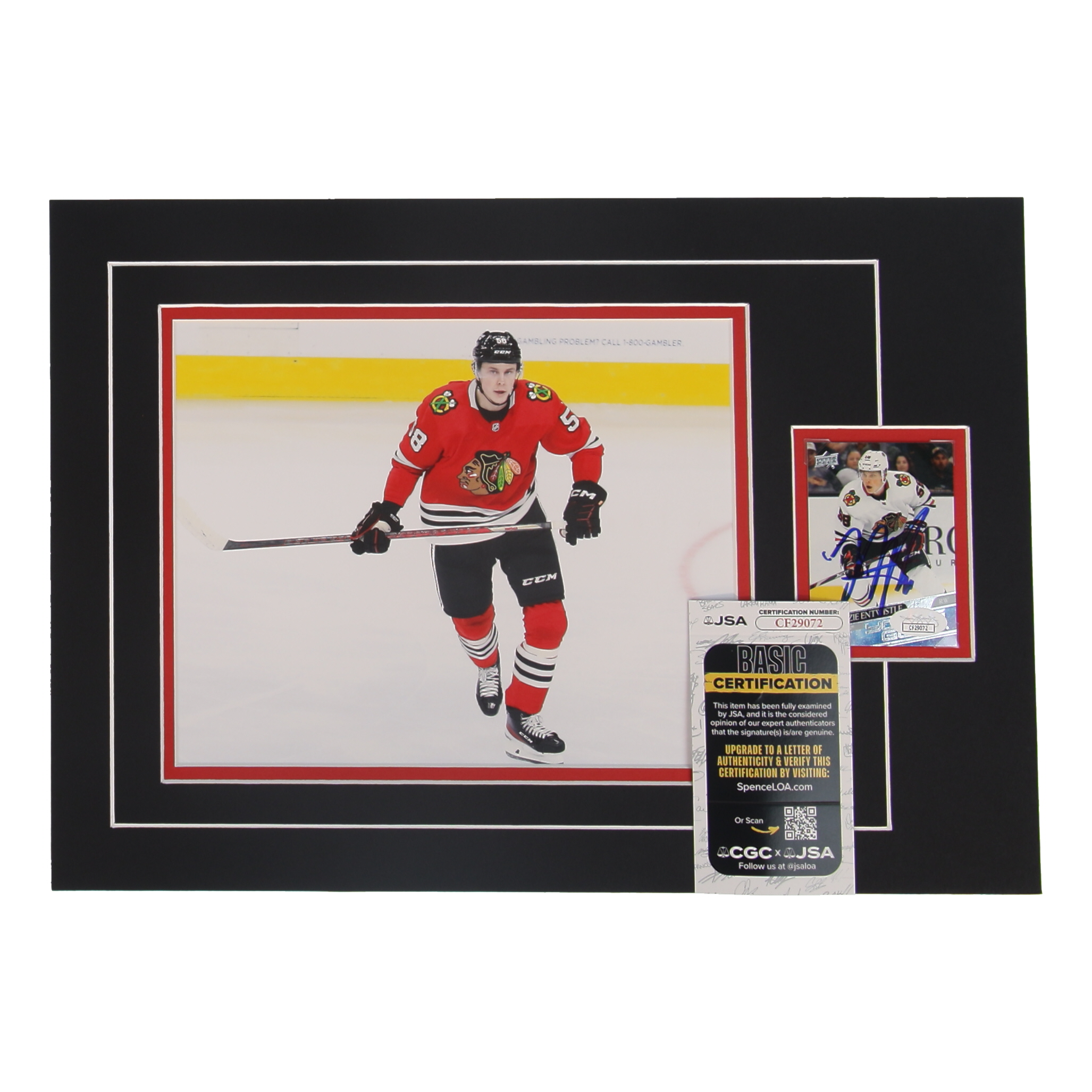 MacKenzie Entwistle Signed 12x17 Custom Matted Sports Card RC Display with Photo (JSA) at PristineAuction.com MacKenzie Entwistle Signed 12x17 Custom Matted Sports Card RC Display with Photo (JSA) at PristineAuction.com