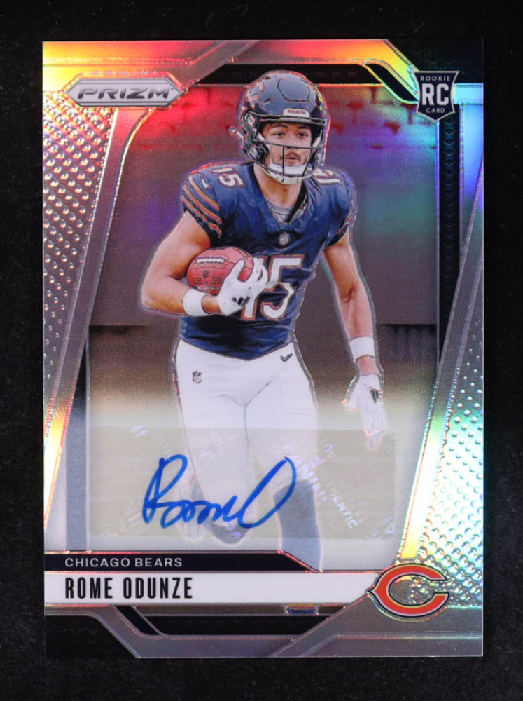 Rome Odunze 2024 Panini Prizm Autographs Prizms Silver #385 RC
