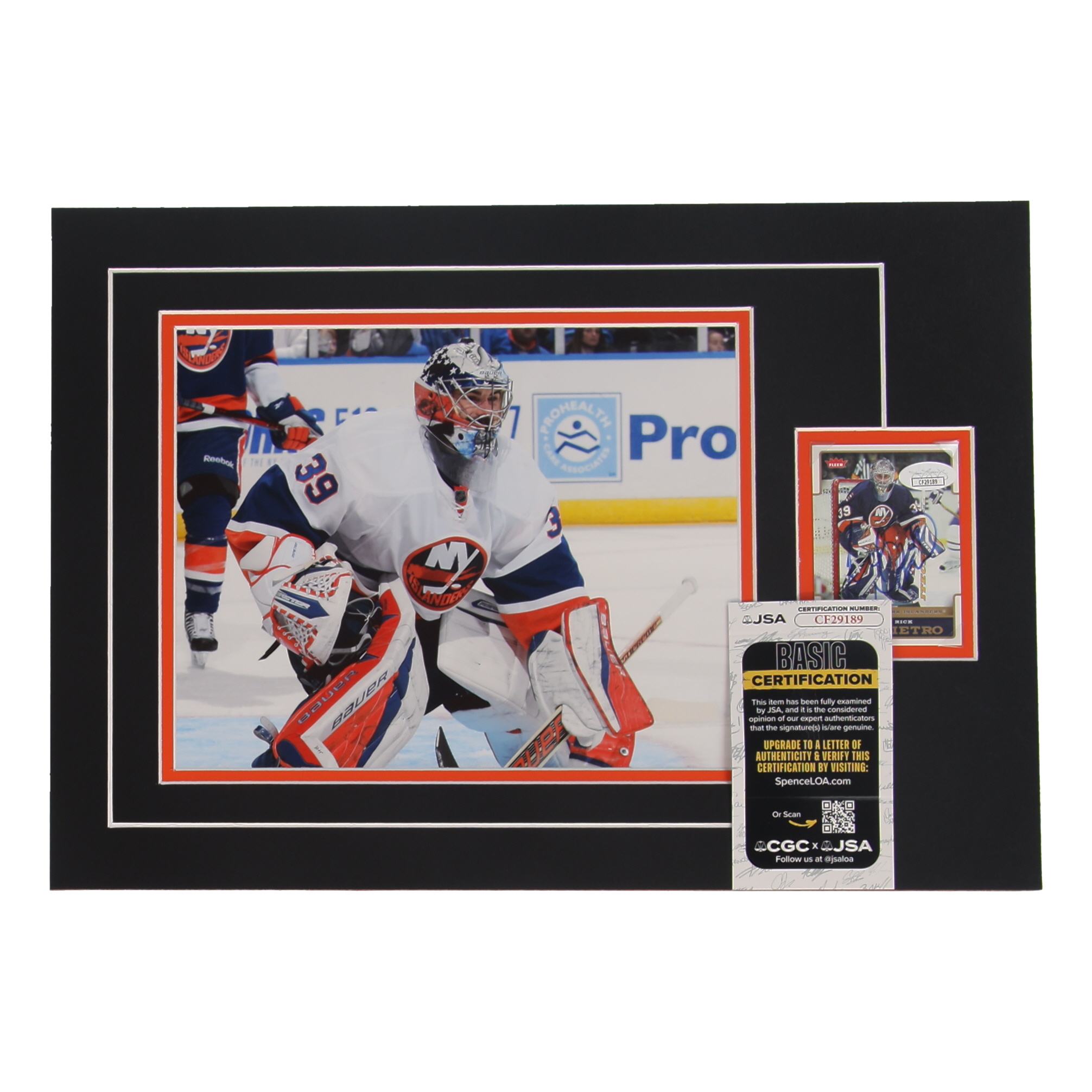 Rick Dipietro Signed 12x17 Custom Matted Sports Card Display with Photo (JSA) at PristineAuction.com Rick Dipietro Signed 12x17 Custom Matted Sports Card Display with Photo (JSA) at PristineAuction.com