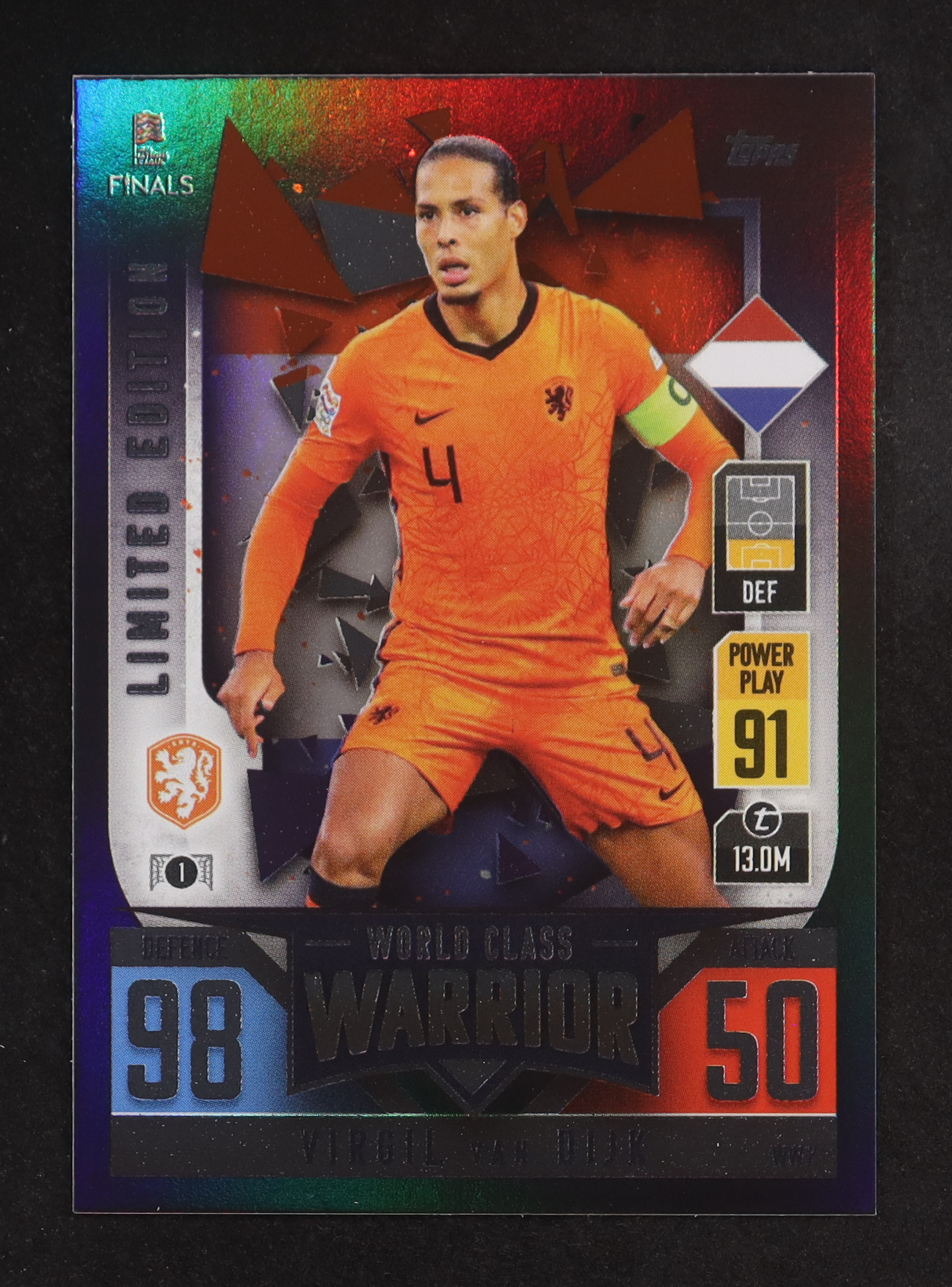 Virgil van Dijk 2022-23 Topps Match Attax 101 Road to UEFA Nations League Finals World Class Warrior Limited Edition #WW2 at PristineAuction.com Virgil van Dijk 2022-23 Topps Match Attax 101 Road to UEFA Nations League Finals World Class Warrior Limited Edition #WW2 at PristineAuction.com