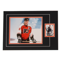 John LeClair Signed 12x17 Custom Matted Sports Card Display with Photo (JSA) at PristineAuction.com