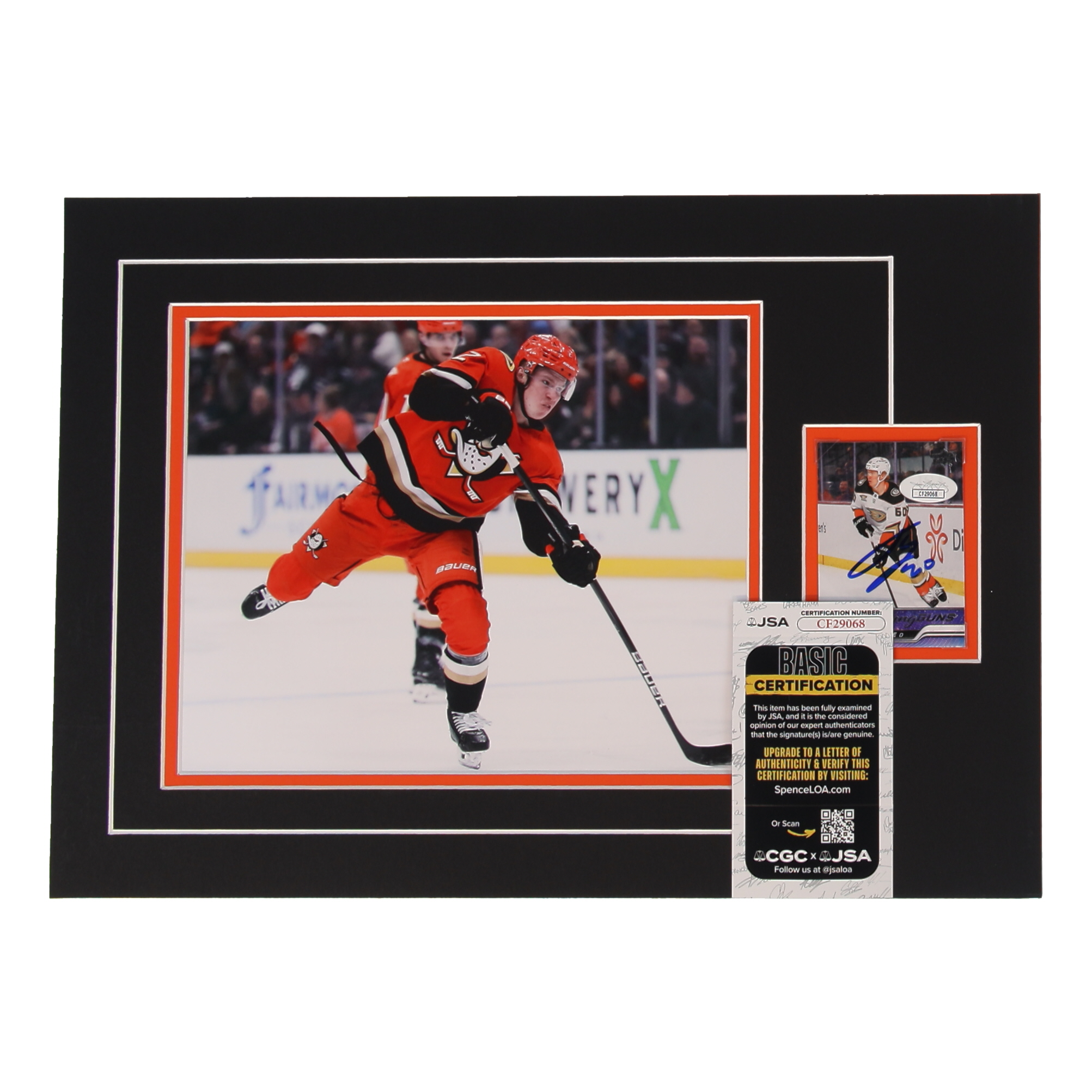 Jackson LaCombe Signed 12x17 Custom Matted Sports Card RC Display with Photo (JSA) at PristineAuction.com Jackson LaCombe Signed 12x17 Custom Matted Sports Card RC Display with Photo (JSA) at PristineAuction.com