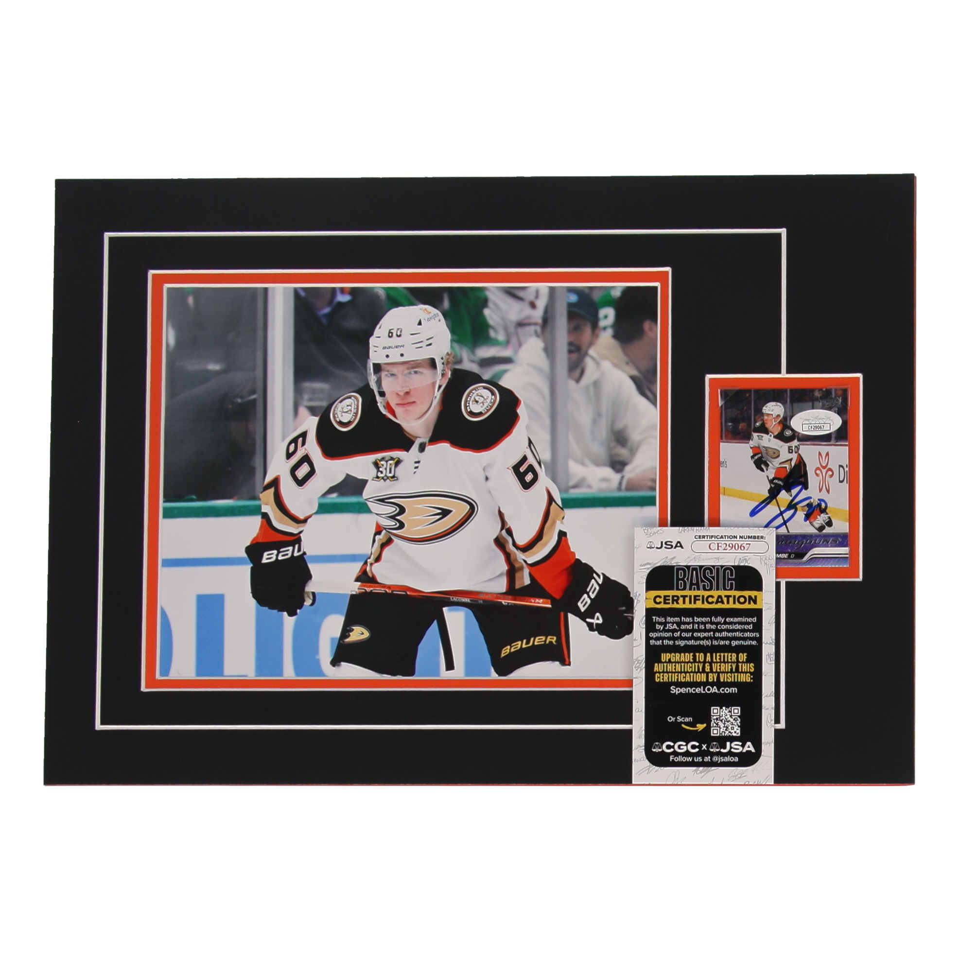 Jackson LaCombe Signed 12x17 Custom Matted Sports Card RC Display with Photo (JSA) at PristineAuction.com Jackson LaCombe Signed 12x17 Custom Matted Sports Card RC Display with Photo (JSA) at PristineAuction.com