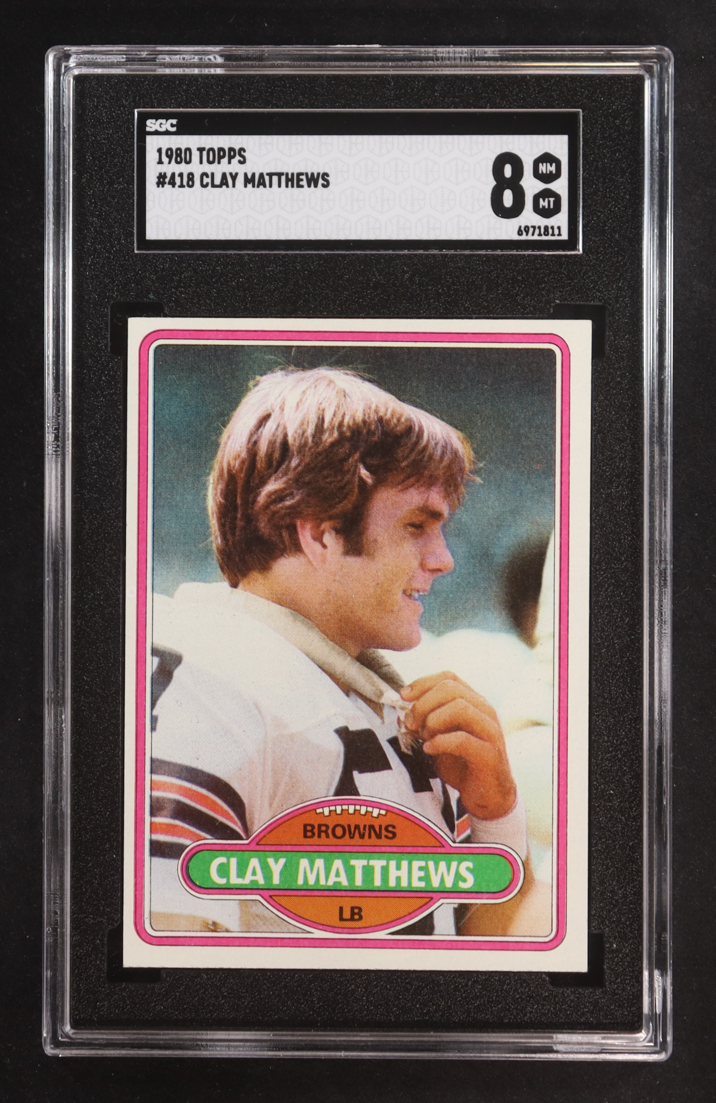 Clay Matthews 1980 Topps #418 (SGC 8) at PristineAuction.com Clay Matthews 1980 Topps #418 (SGC 8) at PristineAuction.com