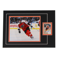 Eric Lindros Signed 12x17 Custom Matted Sports Card Display with Photo (JSA) at PristineAuction.com