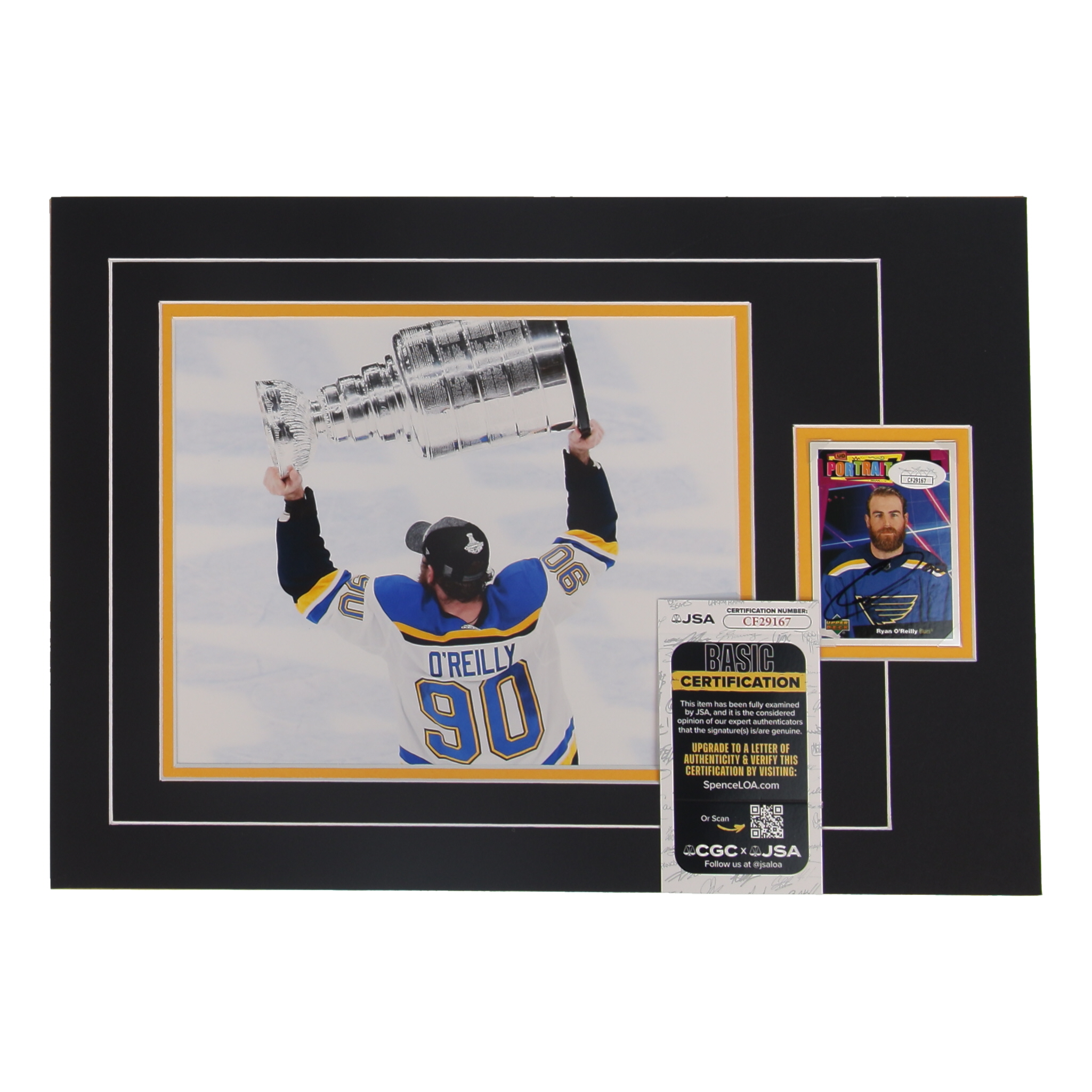 Ryan O'Reilly Signed 12x17 Custom Matted Sports Card Display with Photo (JSA) at PristineAuction.com Ryan O'Reilly Signed 12x17 Custom Matted Sports Card Display with Photo (JSA) at PristineAuction.com