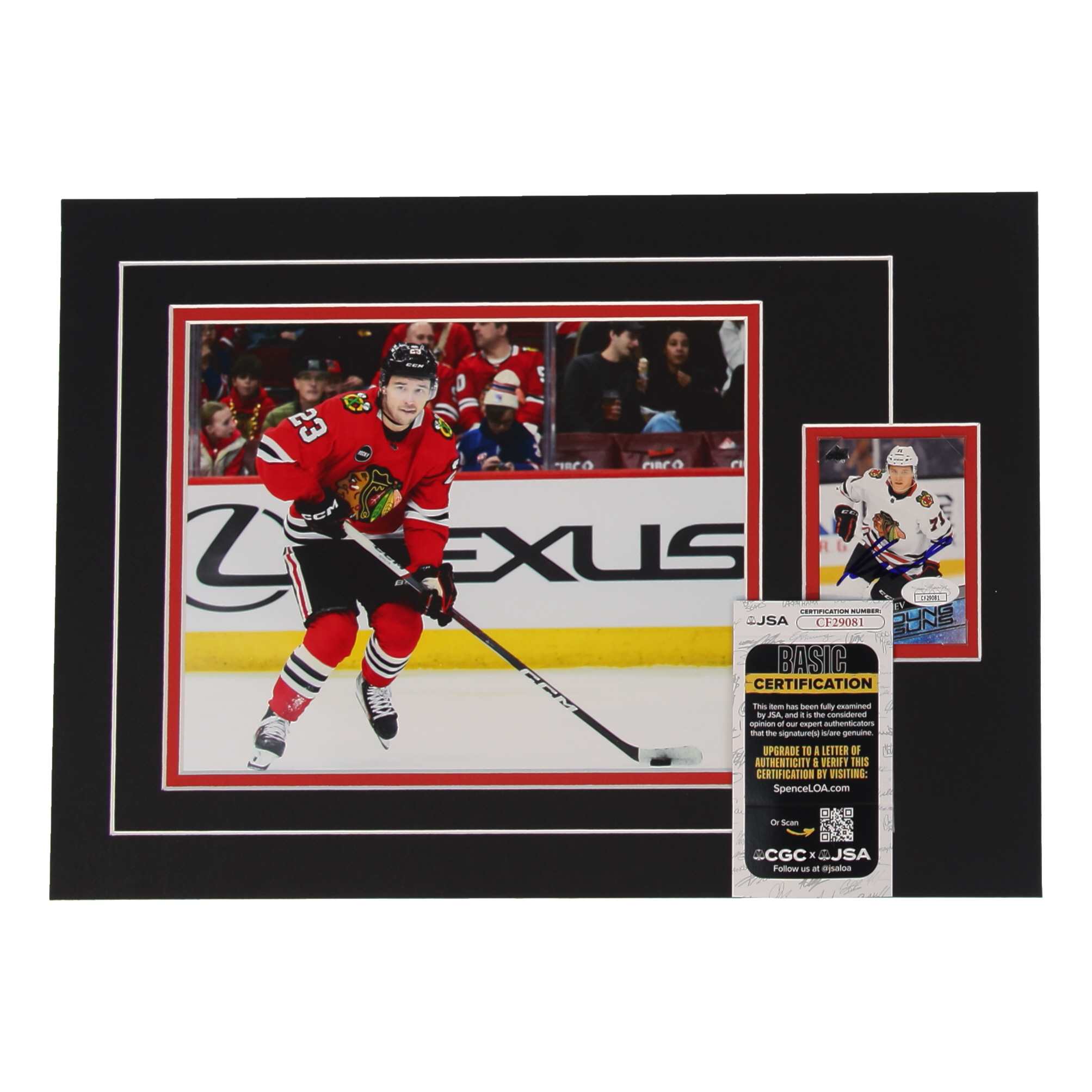 Philipp Kurashev Signed 12x17 Custom Matted Sports Card RC Display with Photo (JSA) at PristineAuction.com Philipp Kurashev Signed 12x17 Custom Matted Sports Card RC Display with Photo (JSA) at PristineAuction.com