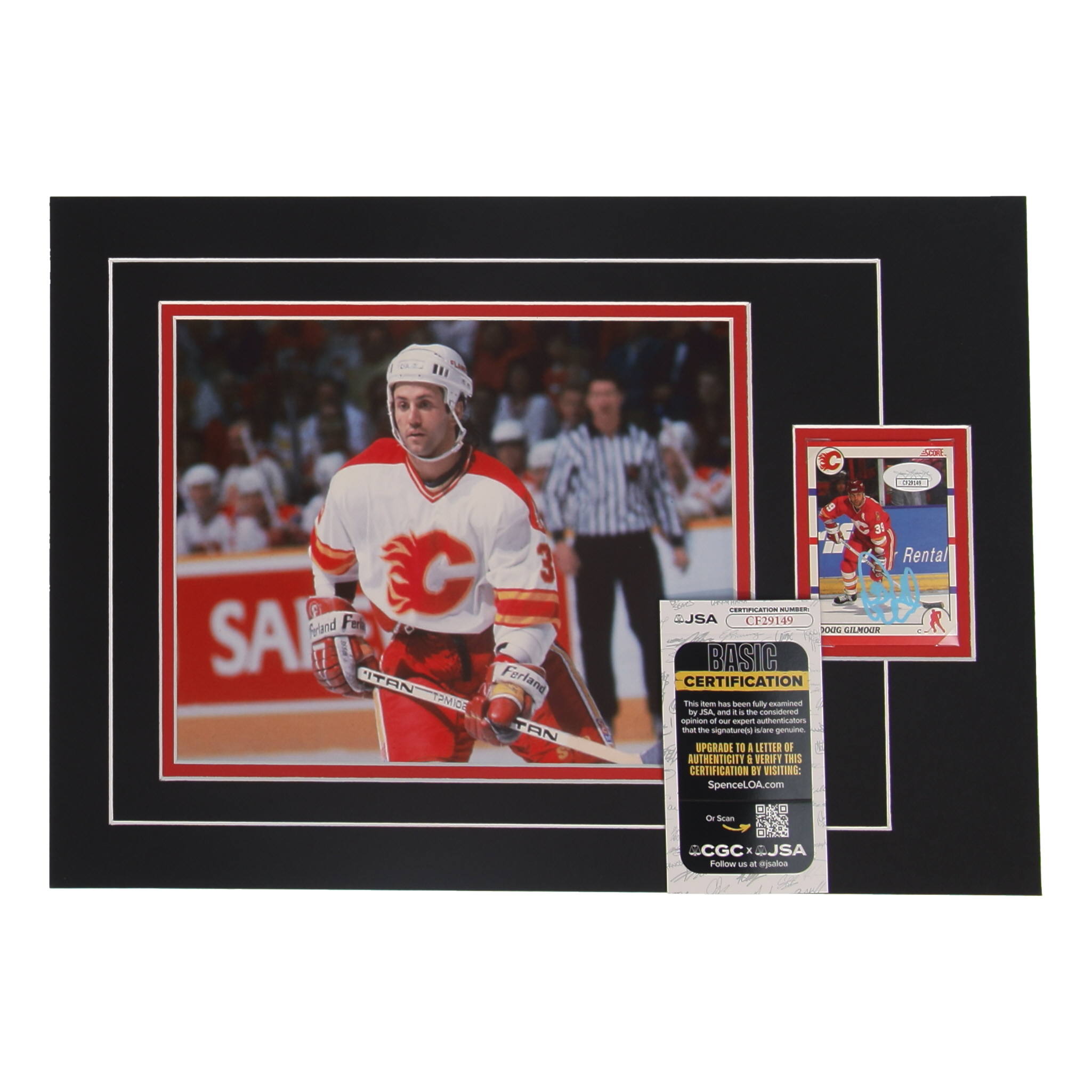Doug Gilmour Signed 12x17 Custom Matted Sports Card Display with Photo (JSA) at PristineAuction.com Doug Gilmour Signed 12x17 Custom Matted Sports Card Display with Photo (JSA) at PristineAuction.com