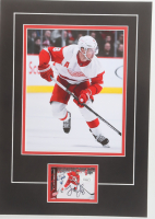 Justin Abdelkader Signed Red Wings Sports Card Custom Lithograph Display with Photo (JSA) at PristineAuction.com