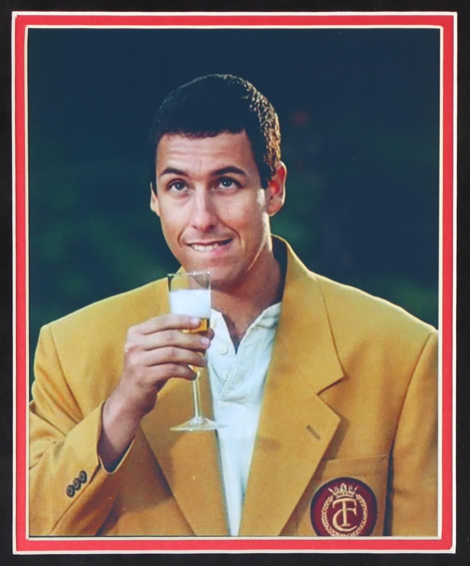 Adam Sandler Signed Custom Framed Tour Championship Gold Jacket Display with Photos (PSA) at PristineAuction.com Adam Sandler Signed Custom Framed Tour Championship Gold Jacket Display with Photos (PSA) at PristineAuction.com