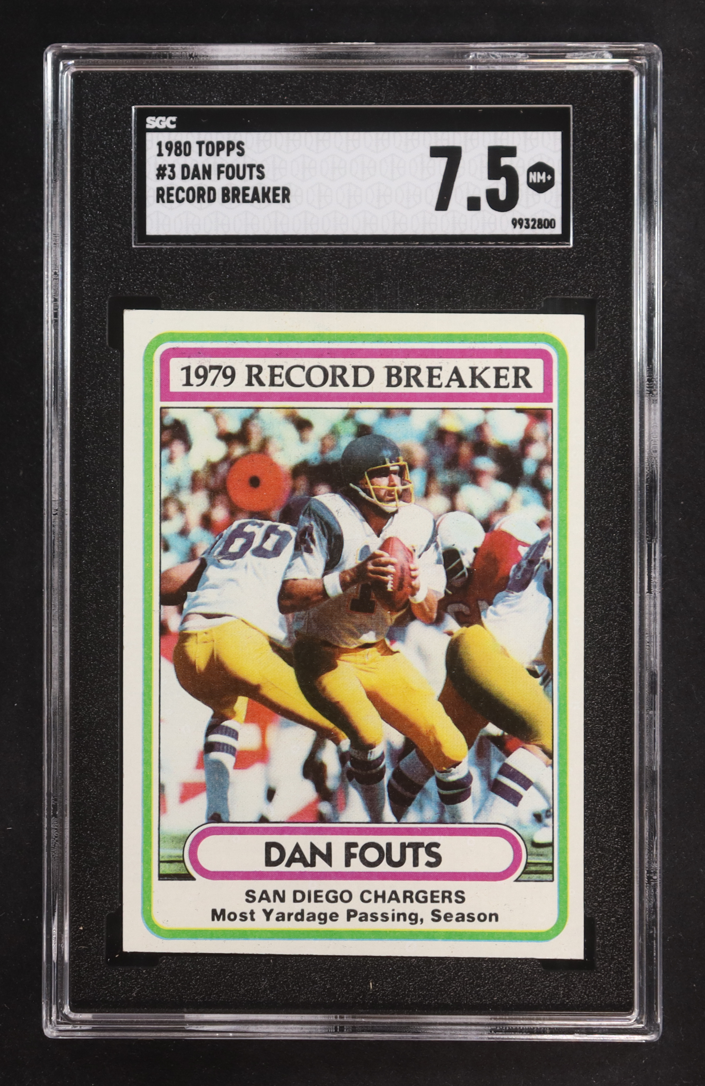 Dan Fouts 1980 Topps Record Breaker #3 (SGC 7.5) at PristineAuction.com Dan Fouts 1980 Topps Record Breaker #3 (SGC 7.5) at PristineAuction.com
