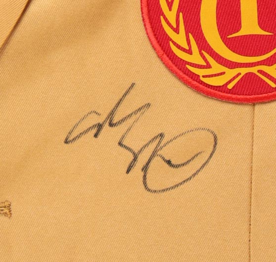 Adam Sandler Signed Custom Framed Tour Championship Gold Jacket Display with Photos (PSA) at PristineAuction.com Adam Sandler Signed Custom Framed Tour Championship Gold Jacket Display with Photos (PSA) at PristineAuction.com