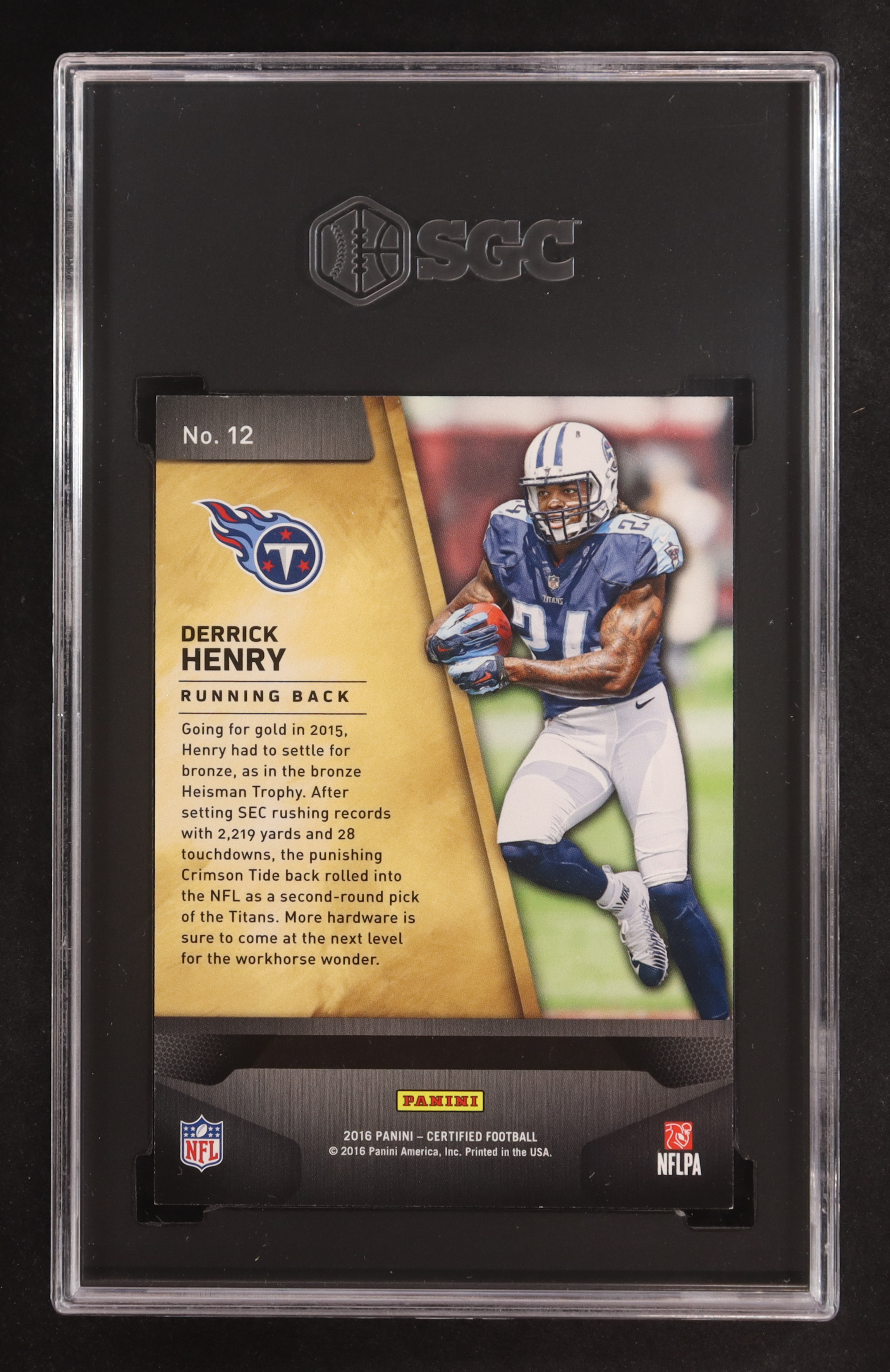 Derrick Henry 2016 Panini Certified Gold Team #12 RC (SGC 9) at PristineAuction.com Derrick Henry 2016 Panini Certified Gold Team #12 RC (SGC 9) at PristineAuction.com