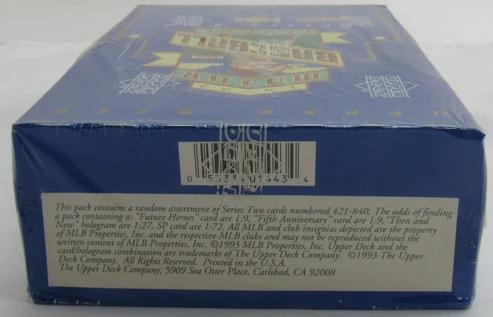 1993 Upper Deck Series Two Baseball Wax Box - Derek Jeter RC! at PristineAuction.com 1993 Upper Deck Series Two Baseball Wax Box - Derek Jeter RC! at PristineAuction.com