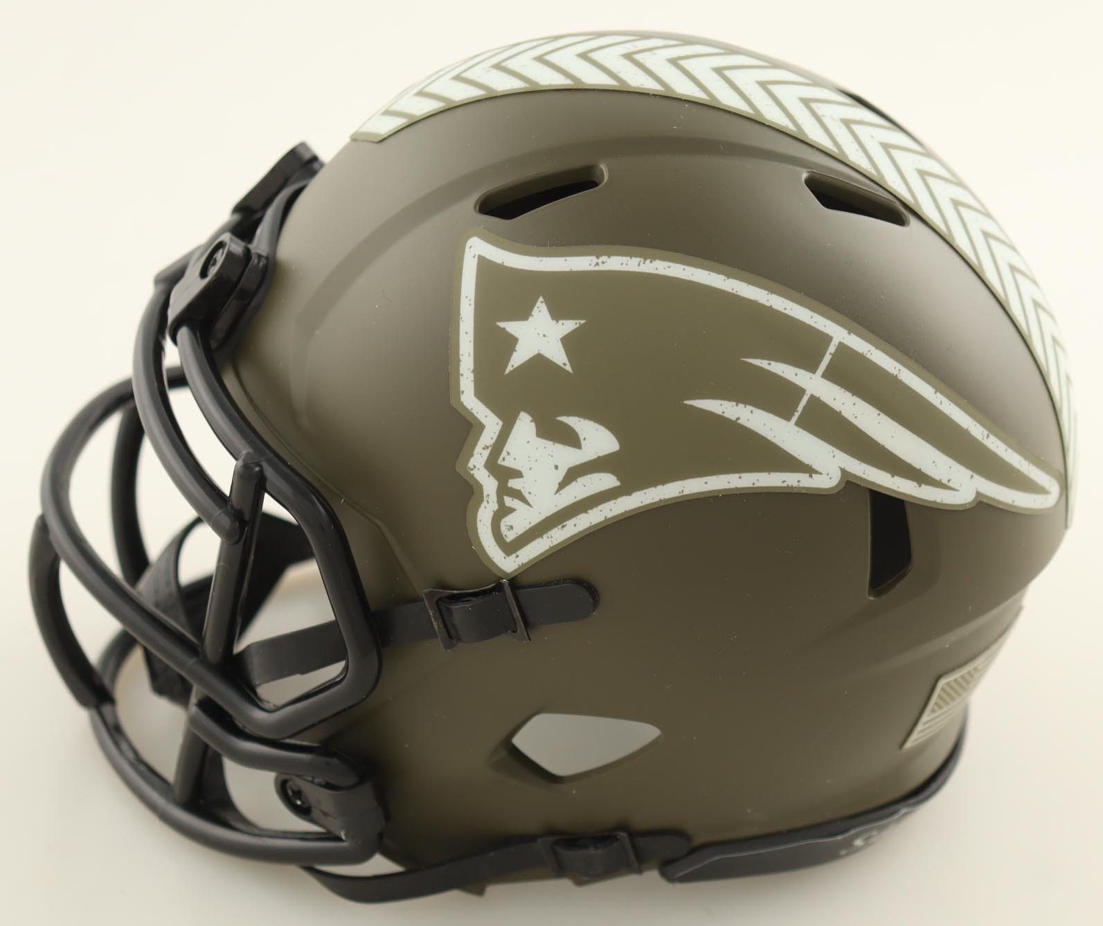 Bailey Zappe Signed Patriots Salute to Service Alternate Speed Mini Helmet (JSA) at PristineAuction.com Bailey Zappe Signed Patriots Salute to Service Alternate Speed Mini Helmet (JSA) at PristineAuction.com