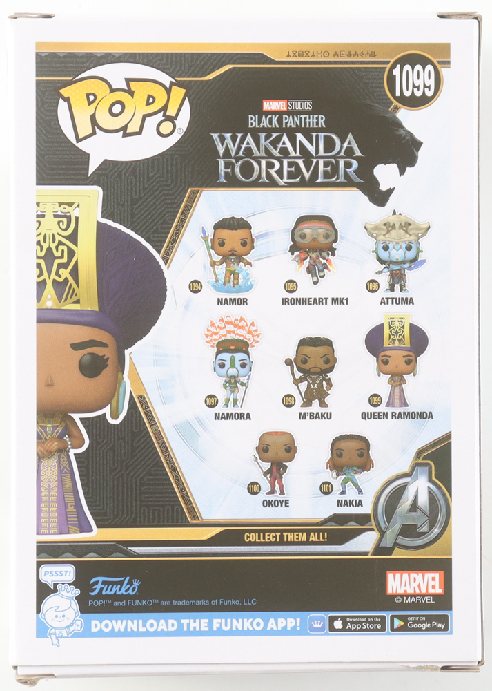 Angela Bassett & Ryan Coogler Signed "Wakanda Forever" #1099 Queen Ramonda Funko Pop! Vinyl Figure (JSA) at PristineAuction.com Angela Bassett & Ryan Coogler Signed "Wakanda Forever" #1099 Queen Ramonda Funko Pop! Vinyl Figure (JSA) at PristineAuction.com