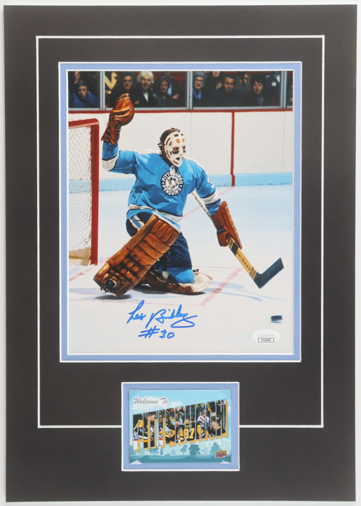 Les Binkley Signed Penguins Custom Lithograph Display with Sports Card (JSA) at PristineAuction.com Les Binkley Signed Penguins Custom Lithograph Display with Sports Card (JSA) at PristineAuction.com
