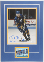 Pat Lafontaine Signed Sabres Custom Lithograph Display with Sports Card Inscribed "HOF 03" (JSA) at PristineAuction.com