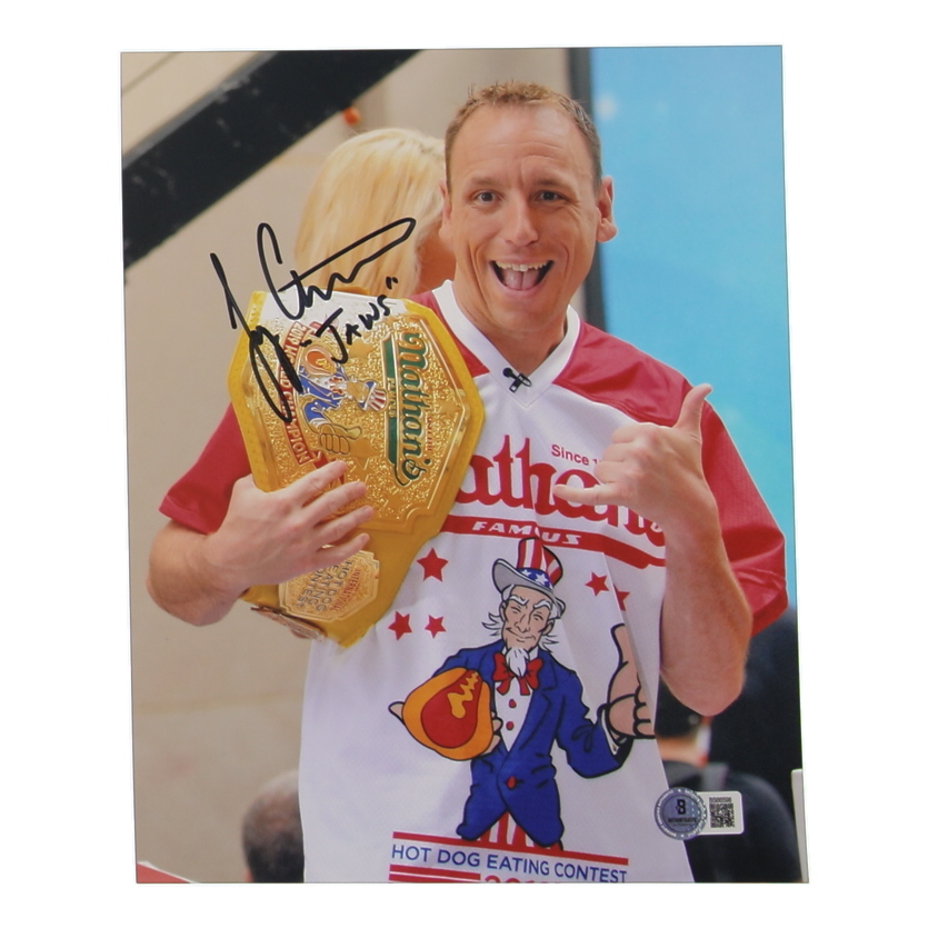 Joey "Jaws" Chestnut Signed 8x10 Photo (Beckett) at PristineAuction.com Joey "Jaws" Chestnut Signed 8x10 Photo (Beckett) at PristineAuction.com