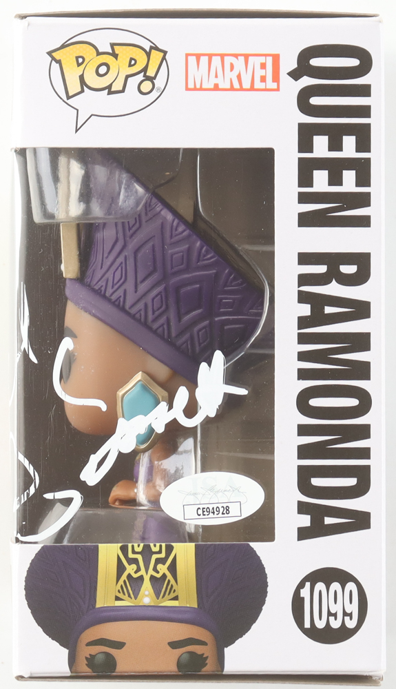 Angela Bassett Signed "Wakanda Forever" #1099 Queen Ramonda Funko Pop! Vinyl Figure (JSA) at PristineAuction.com Angela Bassett Signed "Wakanda Forever" #1099 Queen Ramonda Funko Pop! Vinyl Figure (JSA) at PristineAuction.com