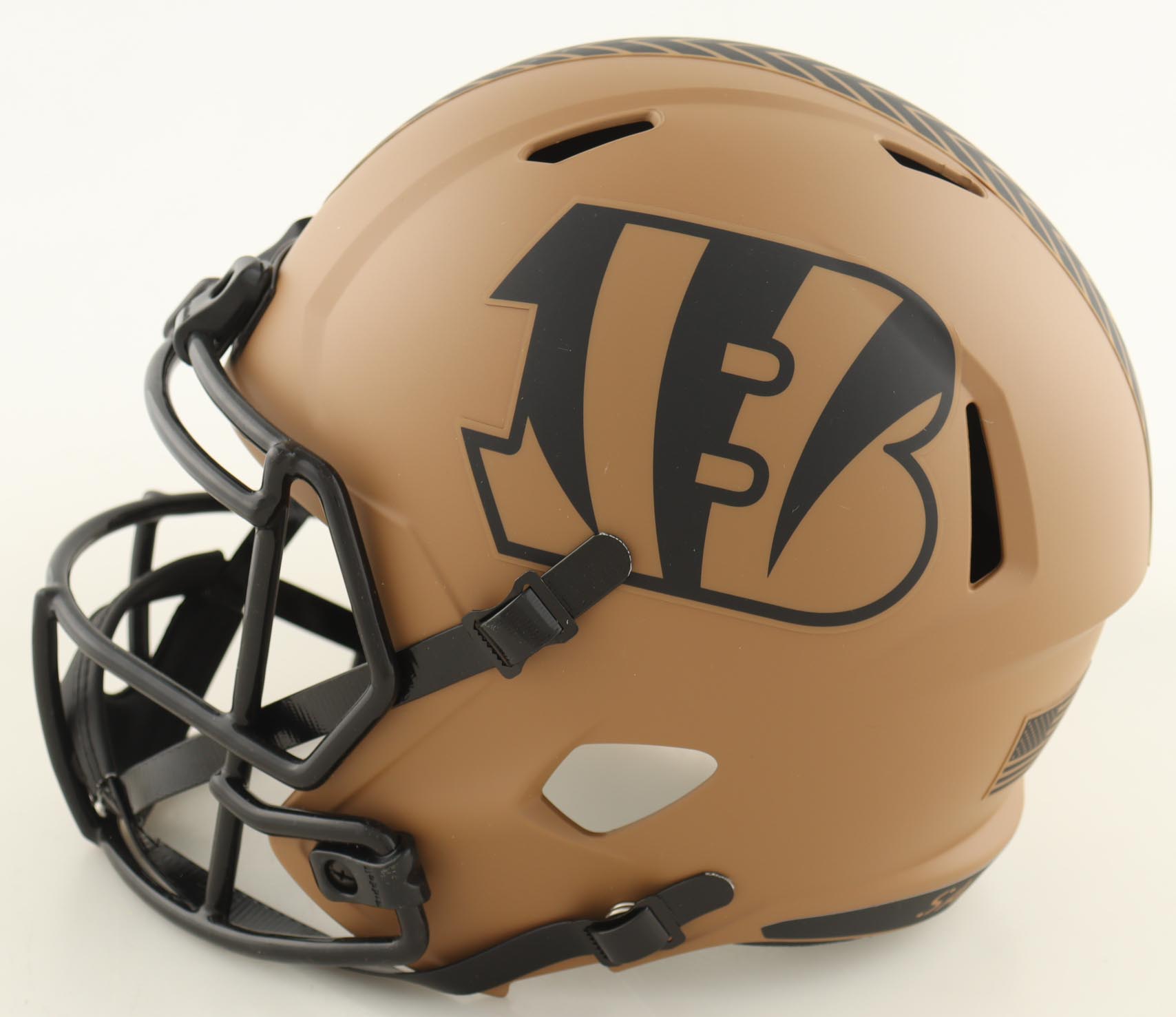 Sam Hubbard Signed Bengals Full-Size Salute To Service Alternate Speed Helmet Inscribed "Welcome To The Jungle" (Beckett) at PristineAuction.com Sam Hubbard Signed Bengals Full-Size Salute To Service Alternate Speed Helmet Inscribed "Welcome To The Jungle" (Beckett) at PristineAuction.com