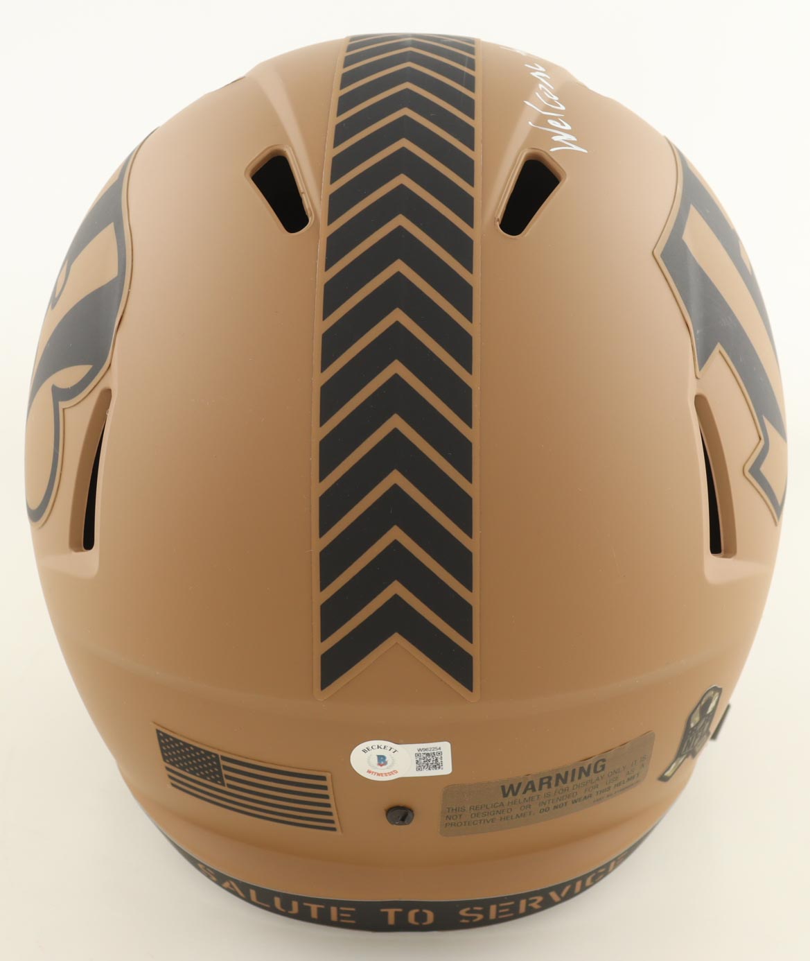 Sam Hubbard Signed Bengals Full-Size Salute To Service Alternate Speed Helmet Inscribed "Welcome To The Jungle" (Beckett) at PristineAuction.com Sam Hubbard Signed Bengals Full-Size Salute To Service Alternate Speed Helmet Inscribed "Welcome To The Jungle" (Beckett) at PristineAuction.com