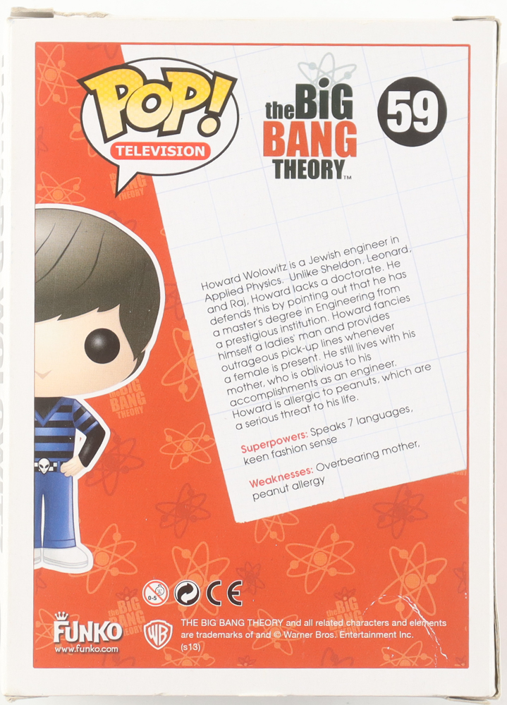 Simon Helberg Signed "The Big Bang Theory" #59 Howard Wolowitz Funko Pop! Vinyl Figure (JSA) at PristineAuction.com Simon Helberg Signed "The Big Bang Theory" #59 Howard Wolowitz Funko Pop! Vinyl Figure (JSA) at PristineAuction.com