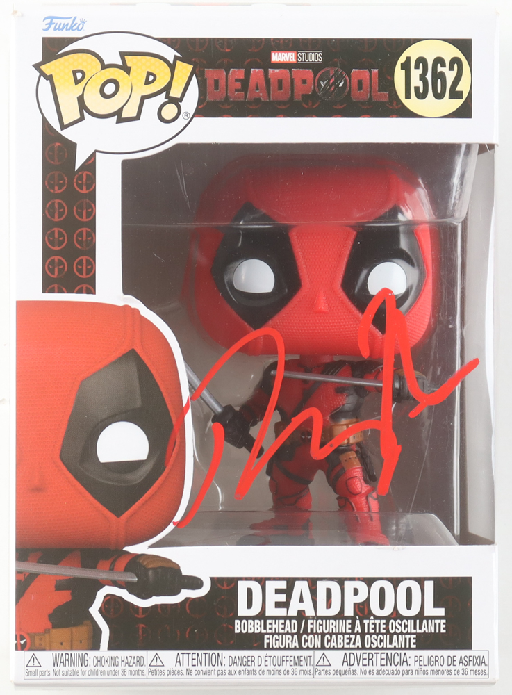 Ryan Reynolds Signed "Deadpool" #1362 Deadpool Bobble-Head Funko Pop! Vinyl Figure (JSA) at PristineAuction.com Ryan Reynolds Signed "Deadpool" #1362 Deadpool Bobble-Head Funko Pop! Vinyl Figure (JSA) at PristineAuction.com