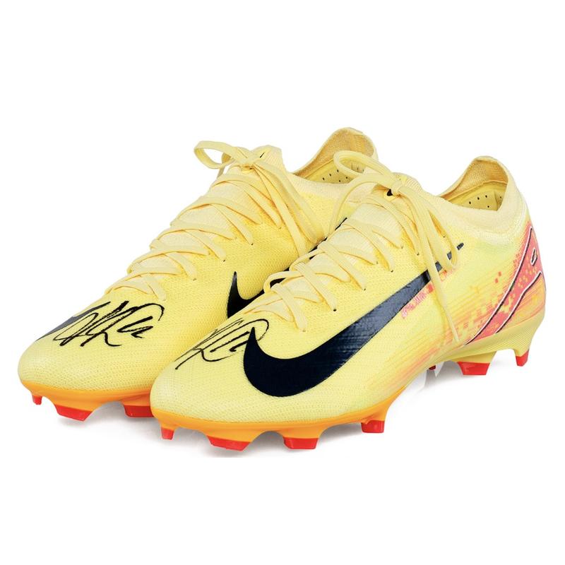 Kylian Mbappe Signed LE Pair of Nike Zoom Viper 16 Pro Soccer Cleats (Panini) at PristineAuction.com Kylian Mbappe Signed LE Pair of Nike Zoom Viper 16 Pro Soccer Cleats (Panini) at PristineAuction.com