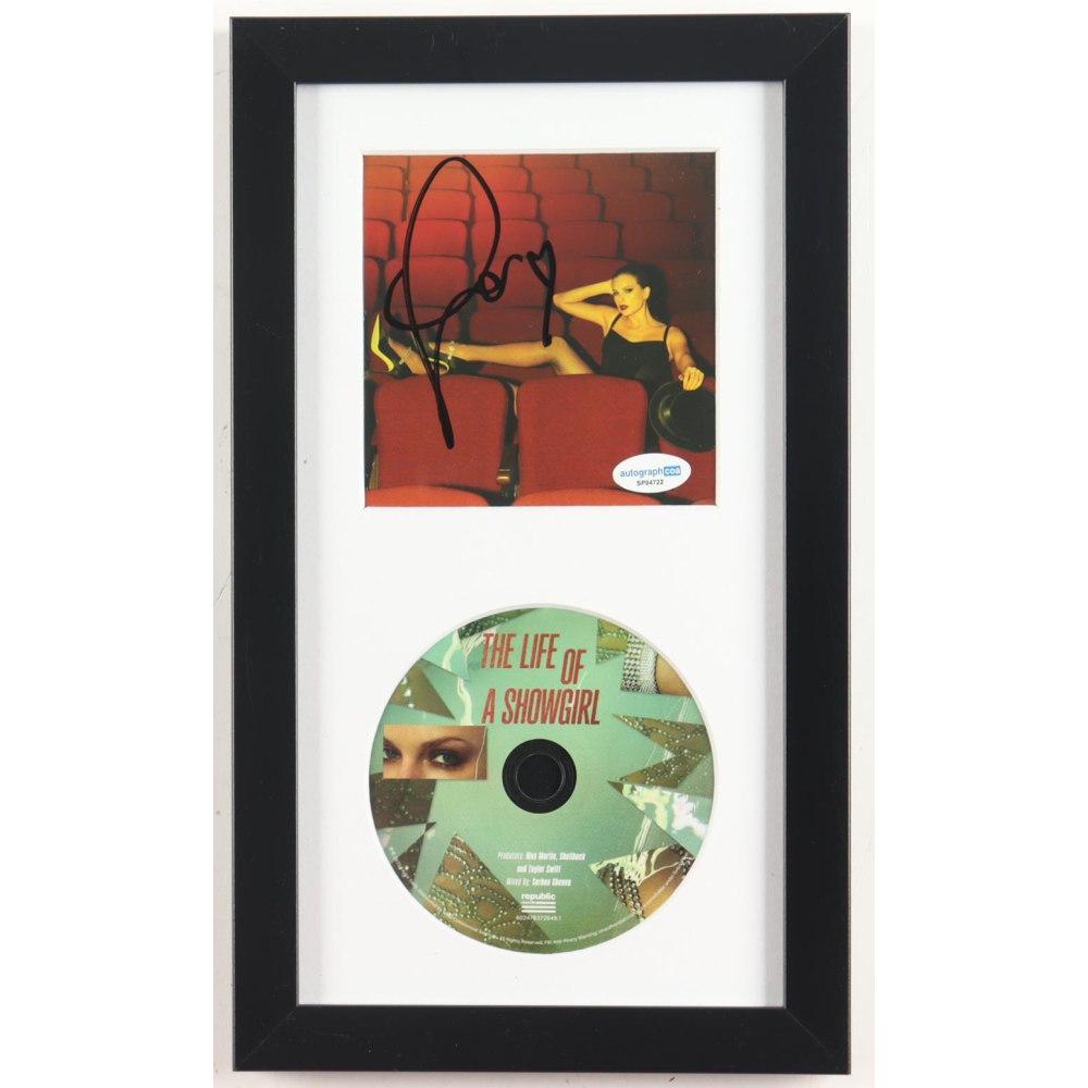 Taylor Swift Signed Custom Framed "The Life of a Showgirl" CD Insert Display with Disc (ACOA) at PristineAuction.com