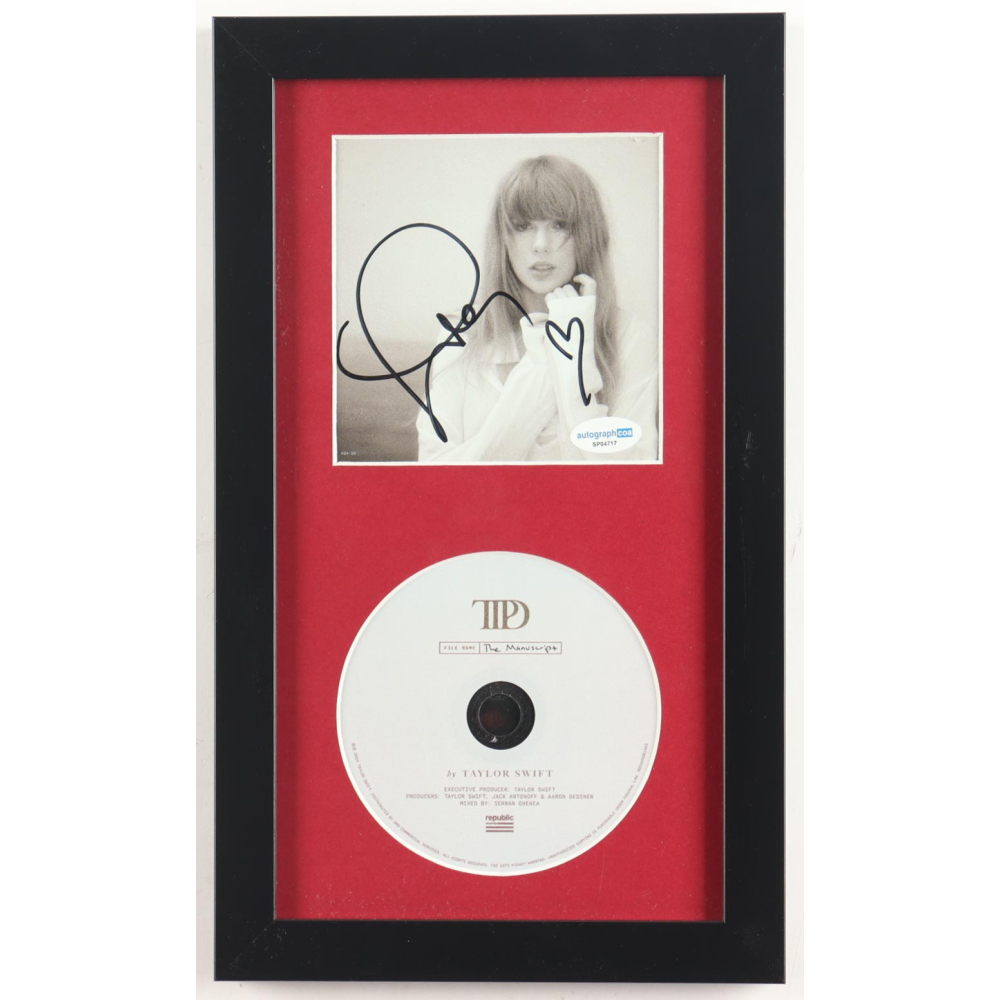 Taylor Swift Signed Custom Framed "The Tortured Poets Department" CD Insert Display with Disc (ACOA) at PristineAuction.com
