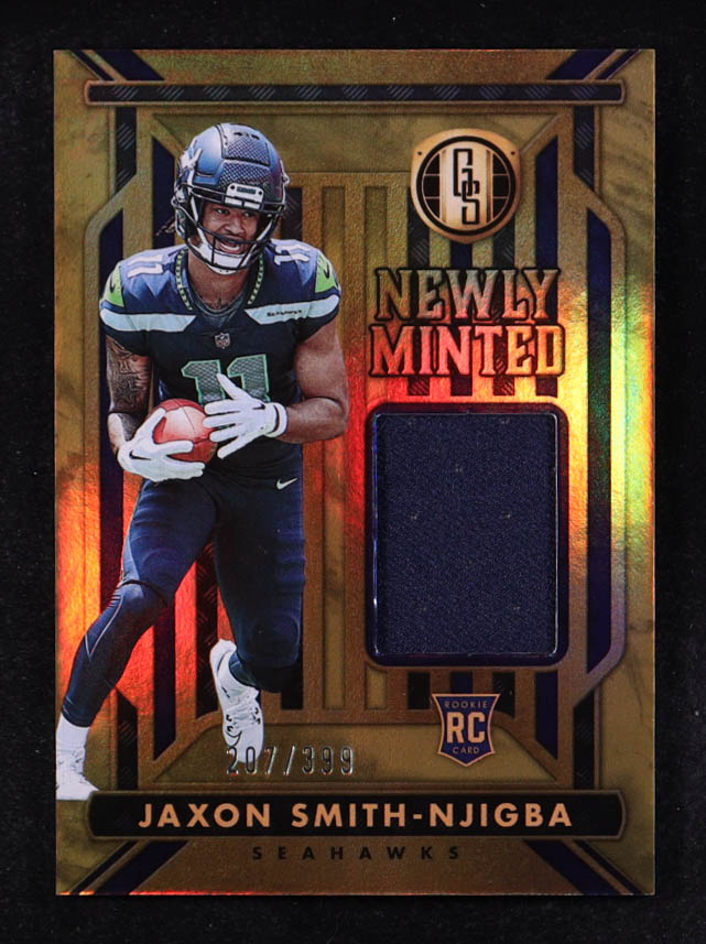 Jaxon Smith-Njigba 2023 Panini Gold Standard Newly Minted Memorabilia #17 #17 RC #207/399 at PristineAuction.com Jaxon Smith-Njigba 2023 Panini Gold Standard Newly Minted Memorabilia #17 #17 RC #207/399 at PristineAuction.com