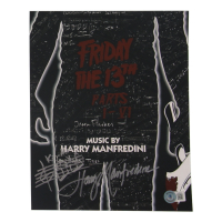 Harry Manfredini Signed "Friday the 13th Parts I-VI" 8x10 Poster with Hand Drawn Sketch (Beckett) at PristineAuction.com