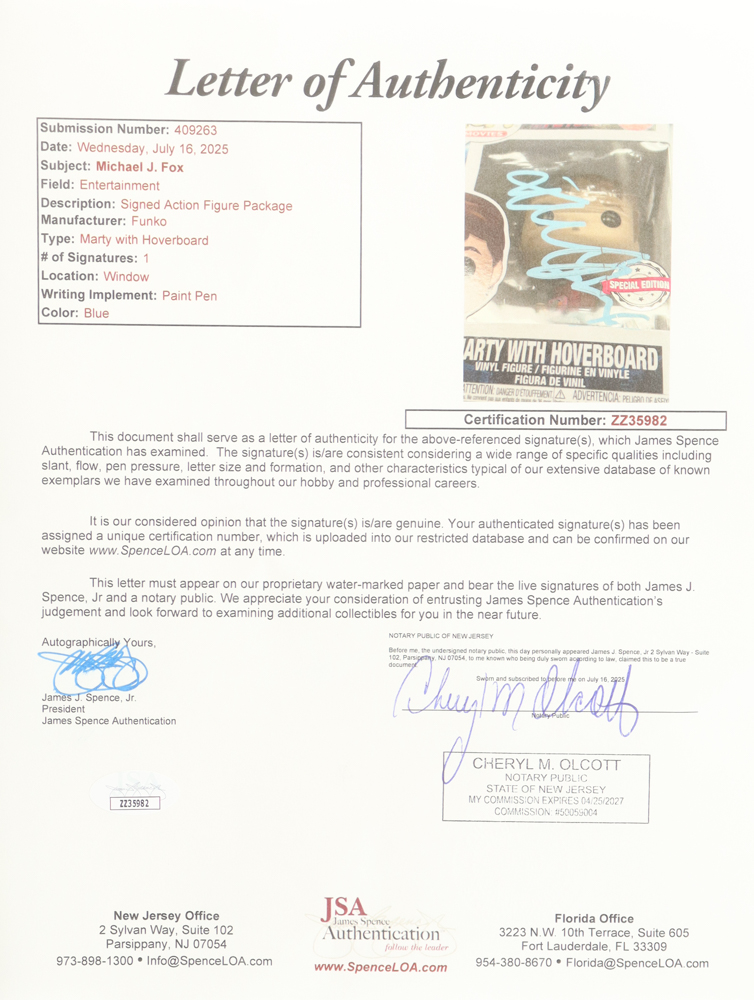 Michael J. Fox Signed "Back to the Future" #964 Marty with Hoverboard Funko Pop! Vinyl Figure (JSA) at PristineAuction.com Michael J. Fox Signed "Back to the Future" #964 Marty with Hoverboard Funko Pop! Vinyl Figure (JSA) at PristineAuction.com