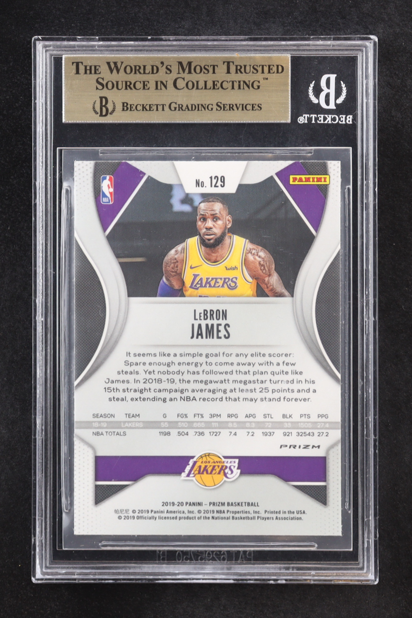 Lebron James 2019-20 Panini Red White & Blue Prizm #129 (BGS 9.5) at PristineAuction.com Lebron James 2019-20 Panini Red White & Blue Prizm #129 (BGS 9.5) at PristineAuction.com